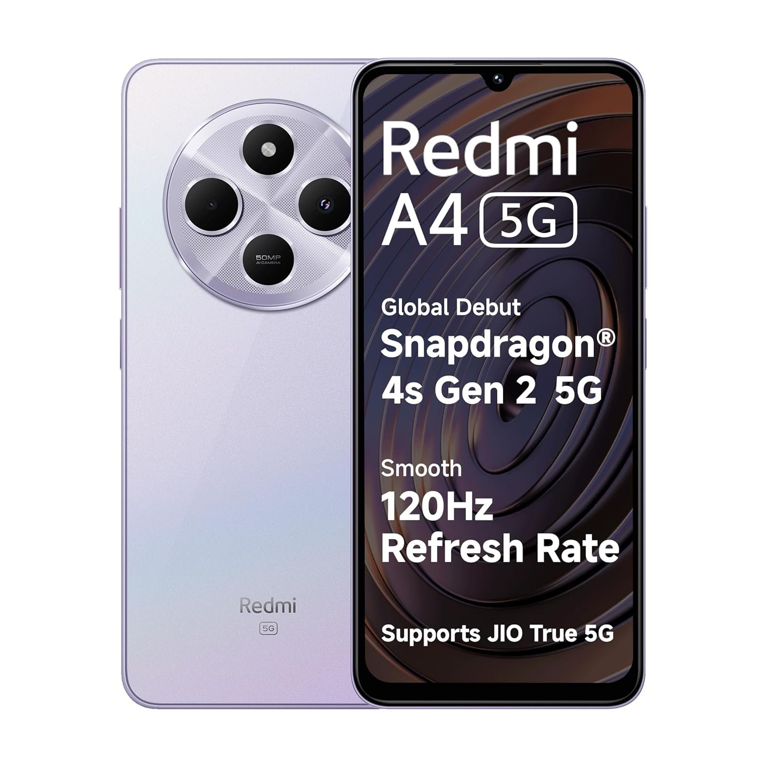Redmi A4 5G (Sparkle Purple, 4GB RAM, 64GB Storage) | Segment Largest 6.88in 120Hz | 50MP Dual Camera | 18W Fast Charging | Charger in The Box - Image 2