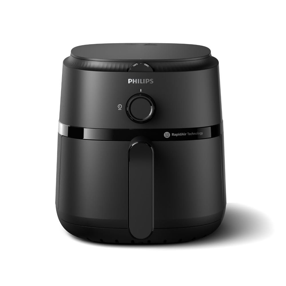 PHILIPS Air Fryer NA120/00, uses up to 90% less fat, 1500W, 4.2 Liter, with Rapid Air Technology (Black), Large - Image 3