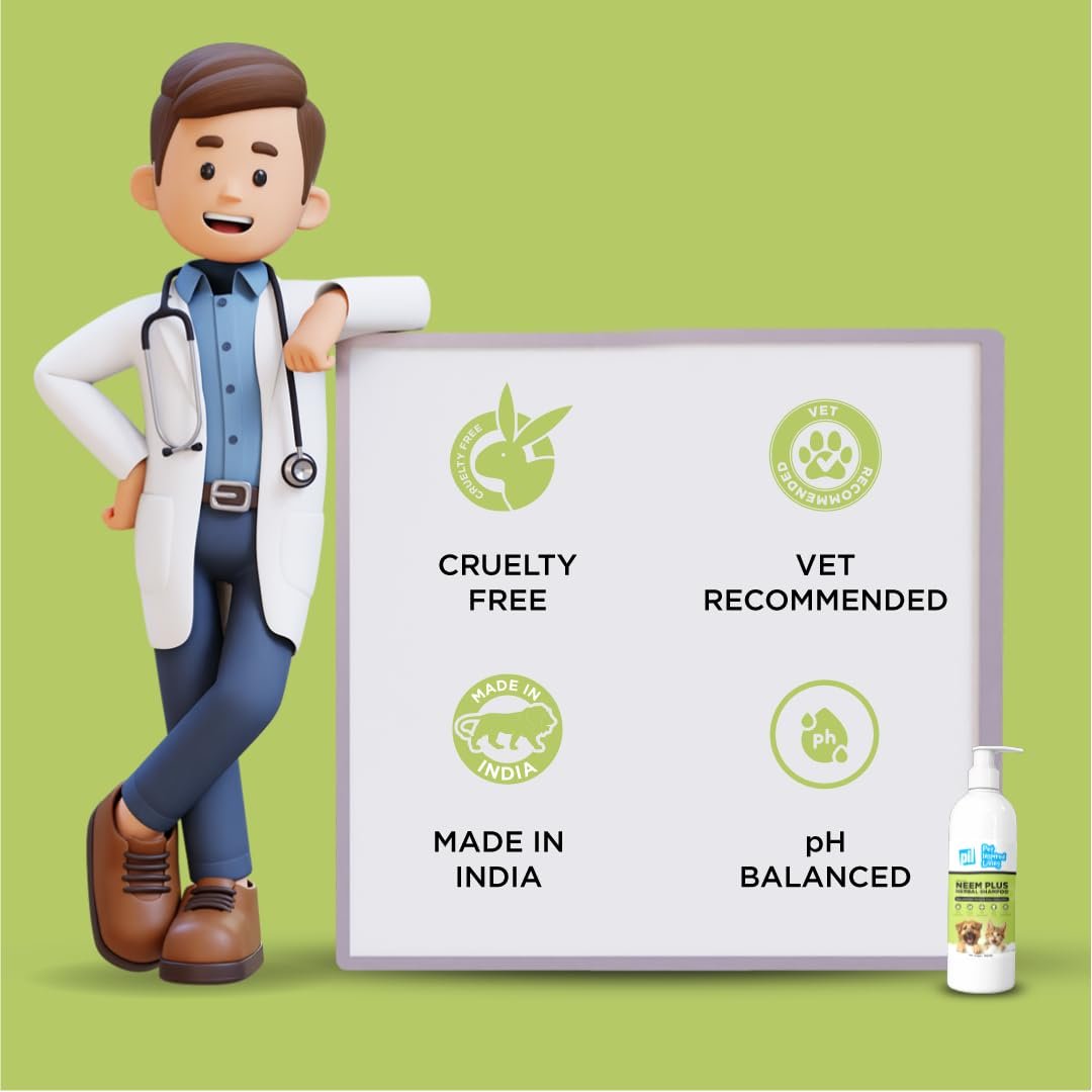 Pil Neem Plus Herbal Pet Shampoo 1000ml | Puppy Safe | Anti-Fungal, Anti-Ticks and Fleas, Antibacterial, Antiseptic & pH Balanced Dog Shampoo | Regular use Coat Cleansing Shampoo for Pets - Image 7