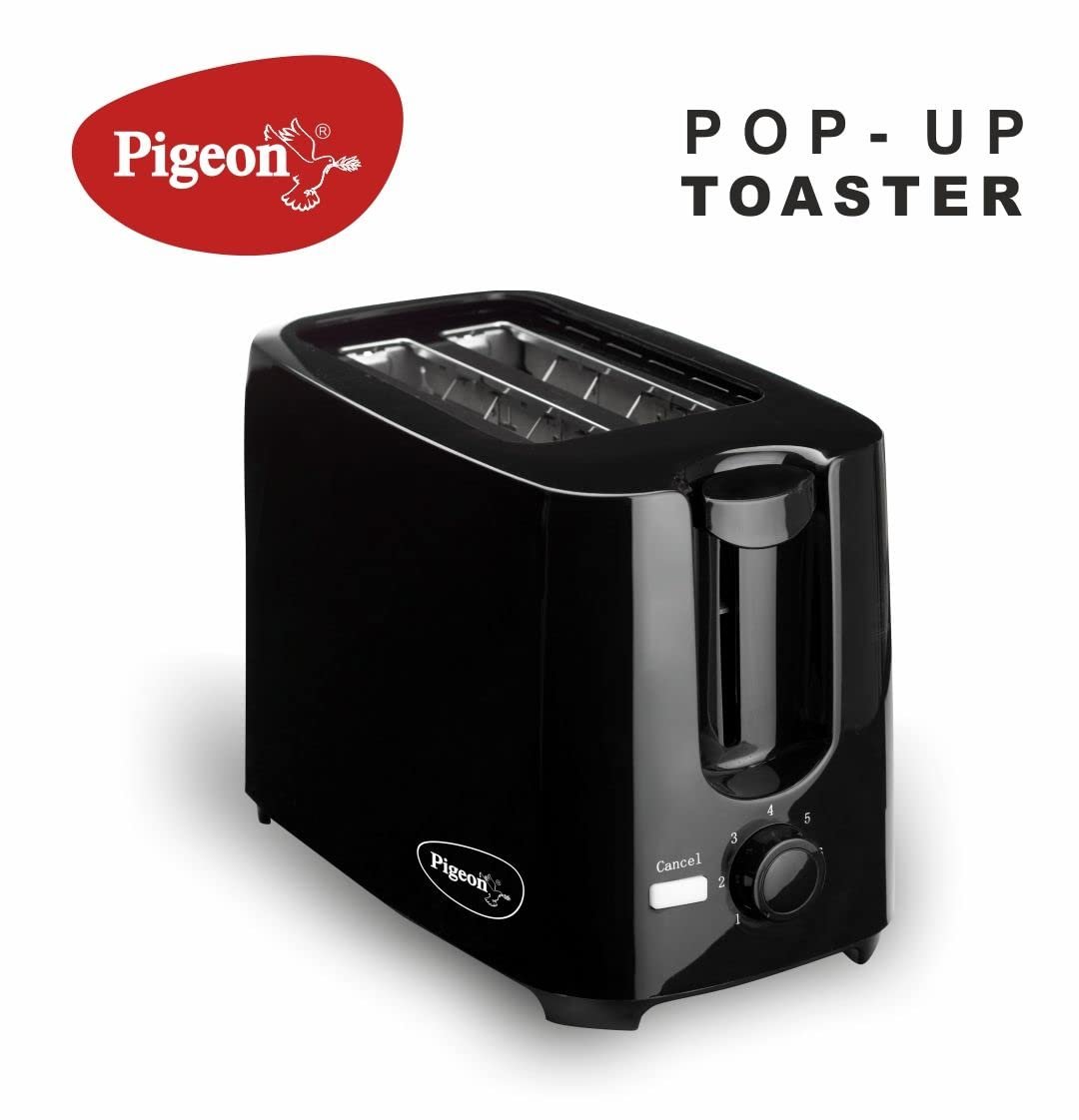 Pigeon 2 Slice Auto Pop up Toaster. A Smart Bread Toaster for Your Home (750 Watt) (Black) - Image 3