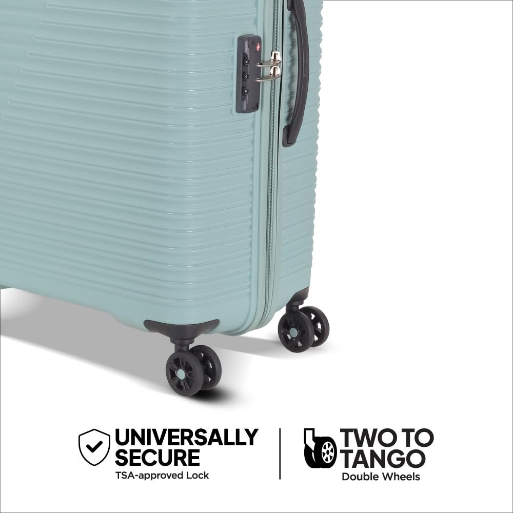 American Tourister Large Liftoff+ with TSA Lock & 8 Wheel, 79 CM Hard PP Check-in Suitcase for Travel/Trolley Bag for Travel/Travel Bag with Double Wheel for Women & Men - Seafoam Blue - Image 3