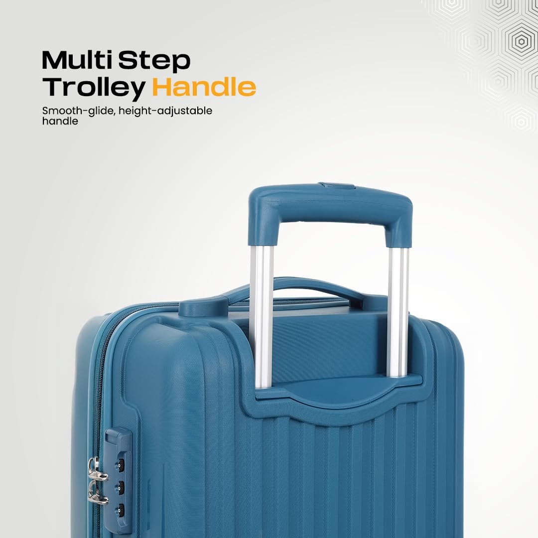 KAMILIANT by American Tourister Savvy 3 Pc Set 55 Cms, 70 Cms & 80 Cms - Small, Medium & Large Polypropylene(PP) Hardside 8 Wheels Spinner Luggage Set/Trolley Bag Set (Deep Ocean) - Image 6