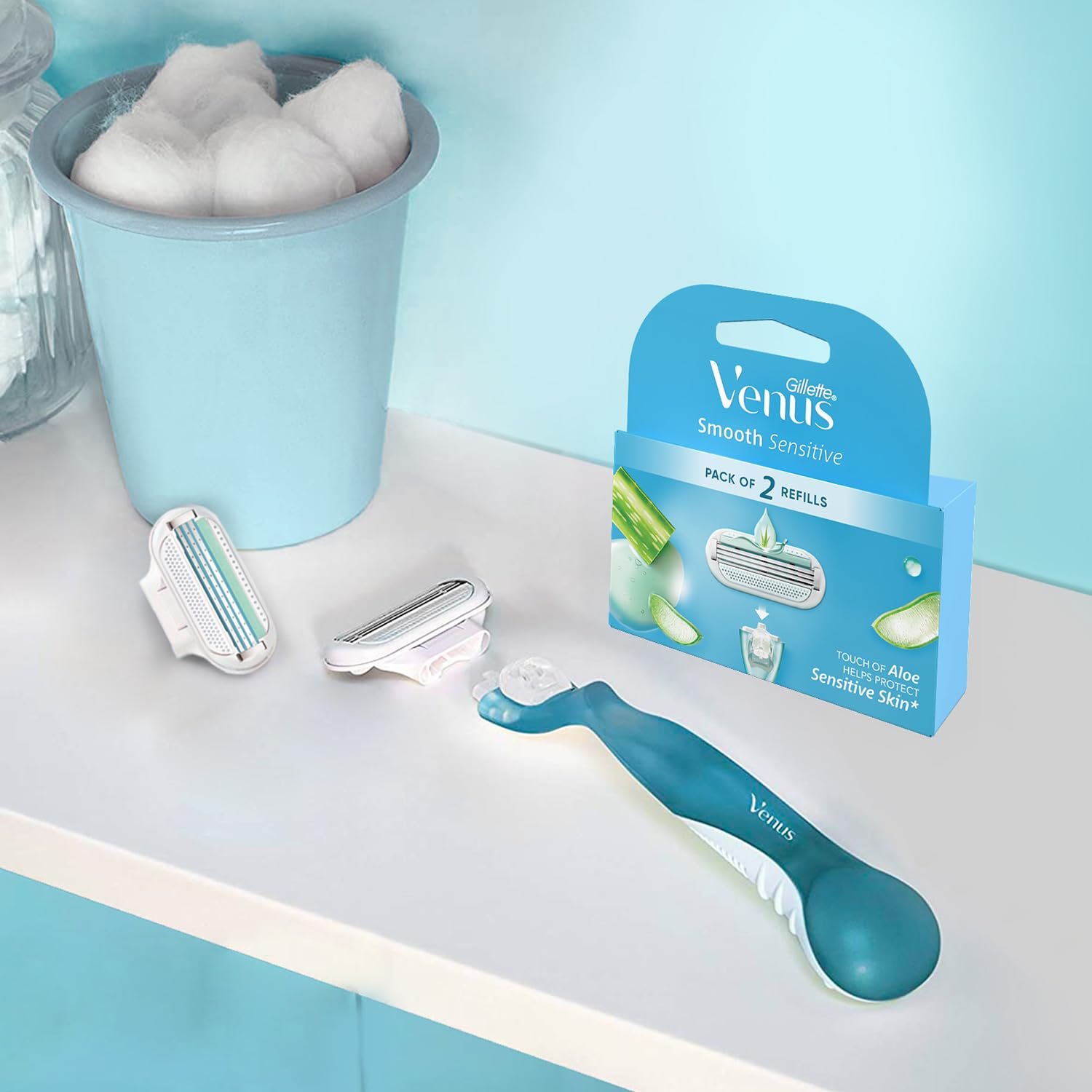 Gillette Venus Smooth Hair Removal Razor for Women with Aloe Vera, 1 Pc - Image 8