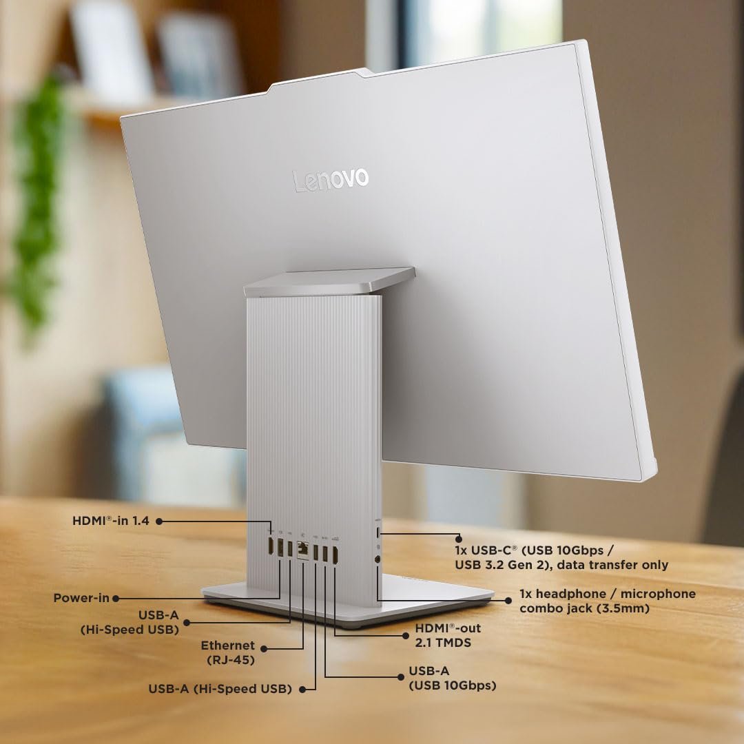 Lenovo Ideacentre AIO AMD Ryzen 5 7535HS 23.8" FHD IPS All-in-One Desktop(8GB RAM/512GB SSD/Win11/Microsoft 365 Basic + Office Home 2024/3Wx2 Speakers/5MP Camera/Wireless Keyboard & Mouse),F0HR009BIN - Image 7