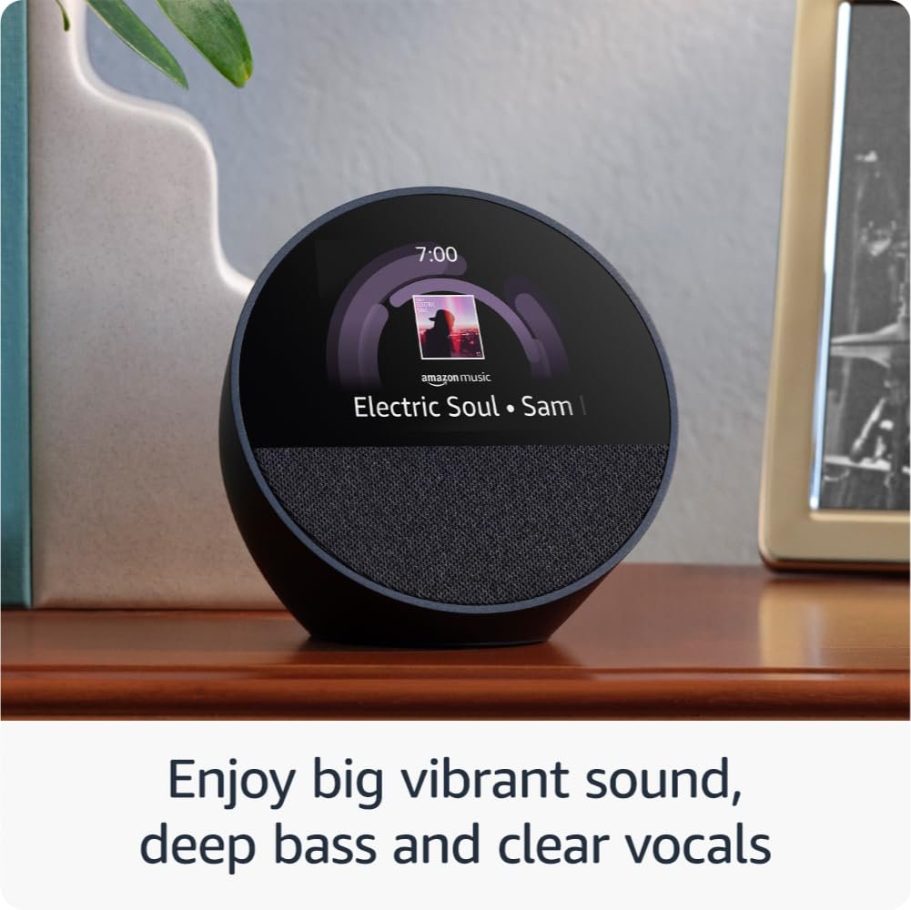 Amazon Echo Spot (latest model), Smart alarm clock with vibrant sound, Alexa and Bluetooth | Black - Image 6