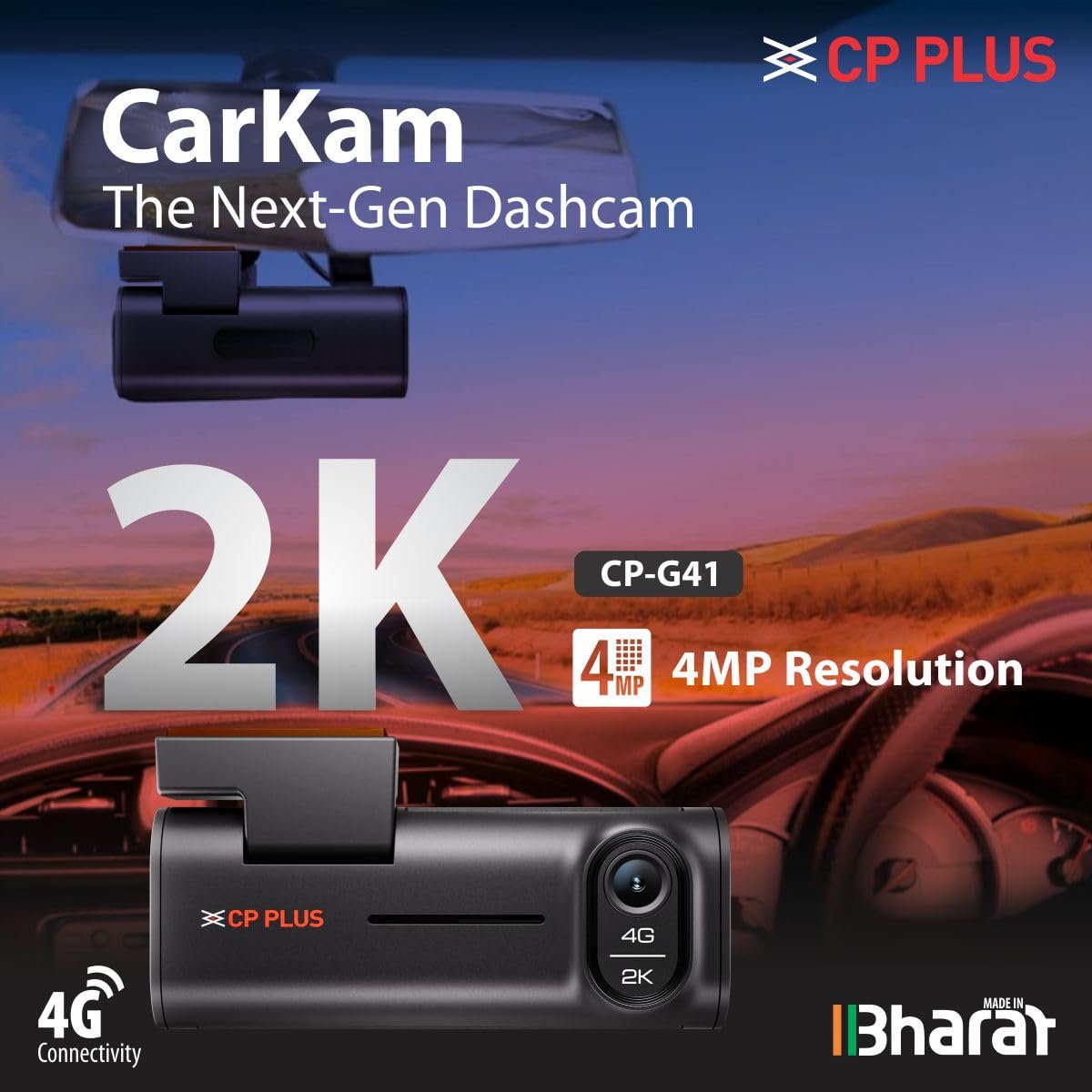 CP PLUS 2K 4G Dashcam | 4MP Resolution| Live GPS Tracking | 4G LTE Connectivity & Built-in Microphone | Supports G Sensor | Supports SD Card Upto 512GB Max | CP-G41 - Image 3