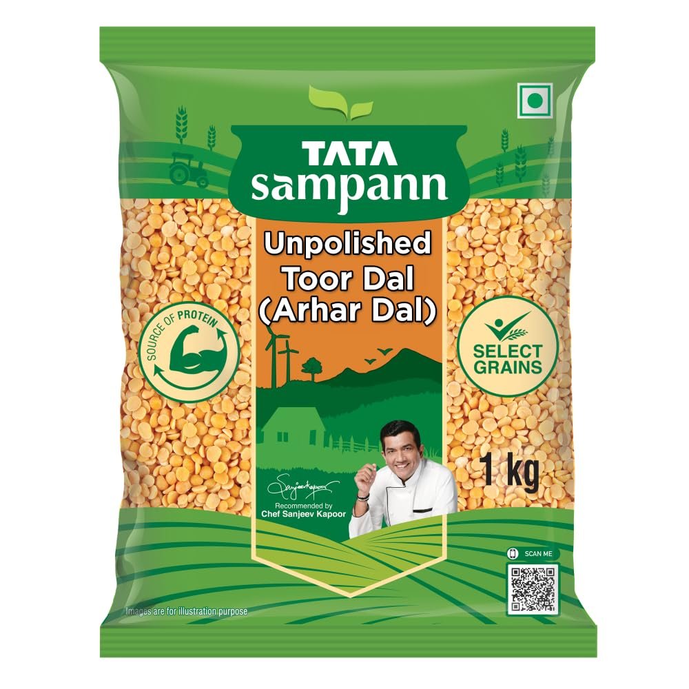 Tata Sampann Unpolished Toor Dal/Arhar Dal, 1kg - Image 2