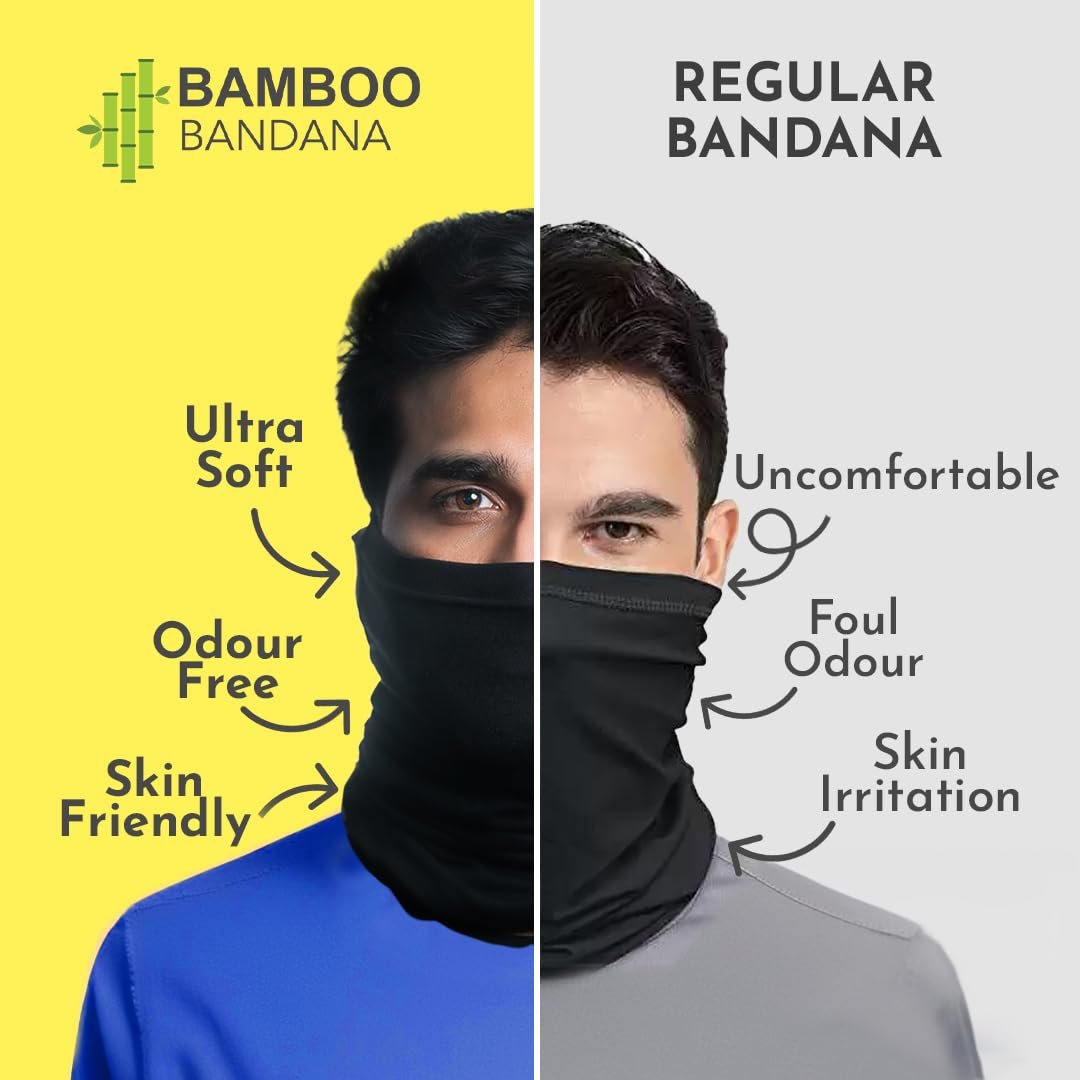 HEELIUM Bamboo Bandana for Men & Women | Super Soft | Odour-free & Breathable | Durable & Multipurpose Bandana - Image 3