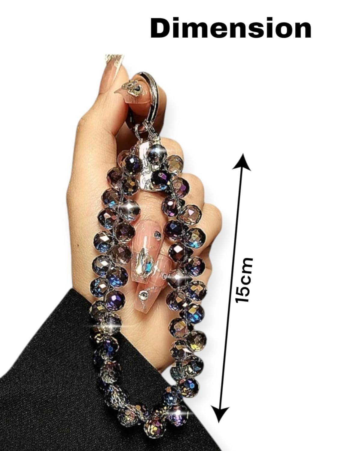 AMYCAUR Phone Bracelet,Keychain And Cell Phone Accessories For Women And Girls, Pearl Lanyard Keychain Mobile Chain Beads Charm, Phone Pendant Wrist Bracelet Holder - Image 4