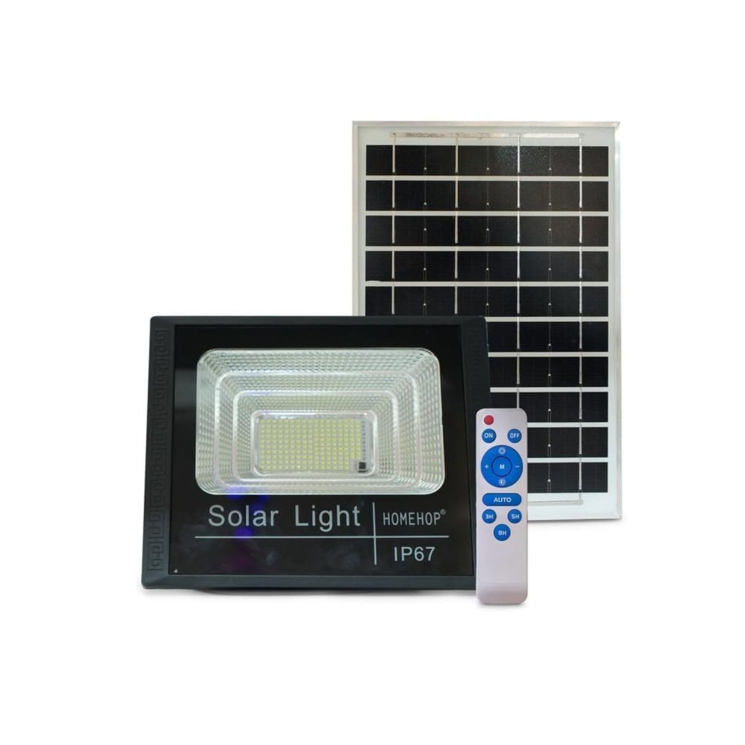 Homehop Solar Light Outdoor Home 50W Flood Led Waterproof Automatic Wall Mount Lamp for Home,Garden, Balcony, Patio with Remote Control (6 Ah,ABS, 174 LED) - Image 2