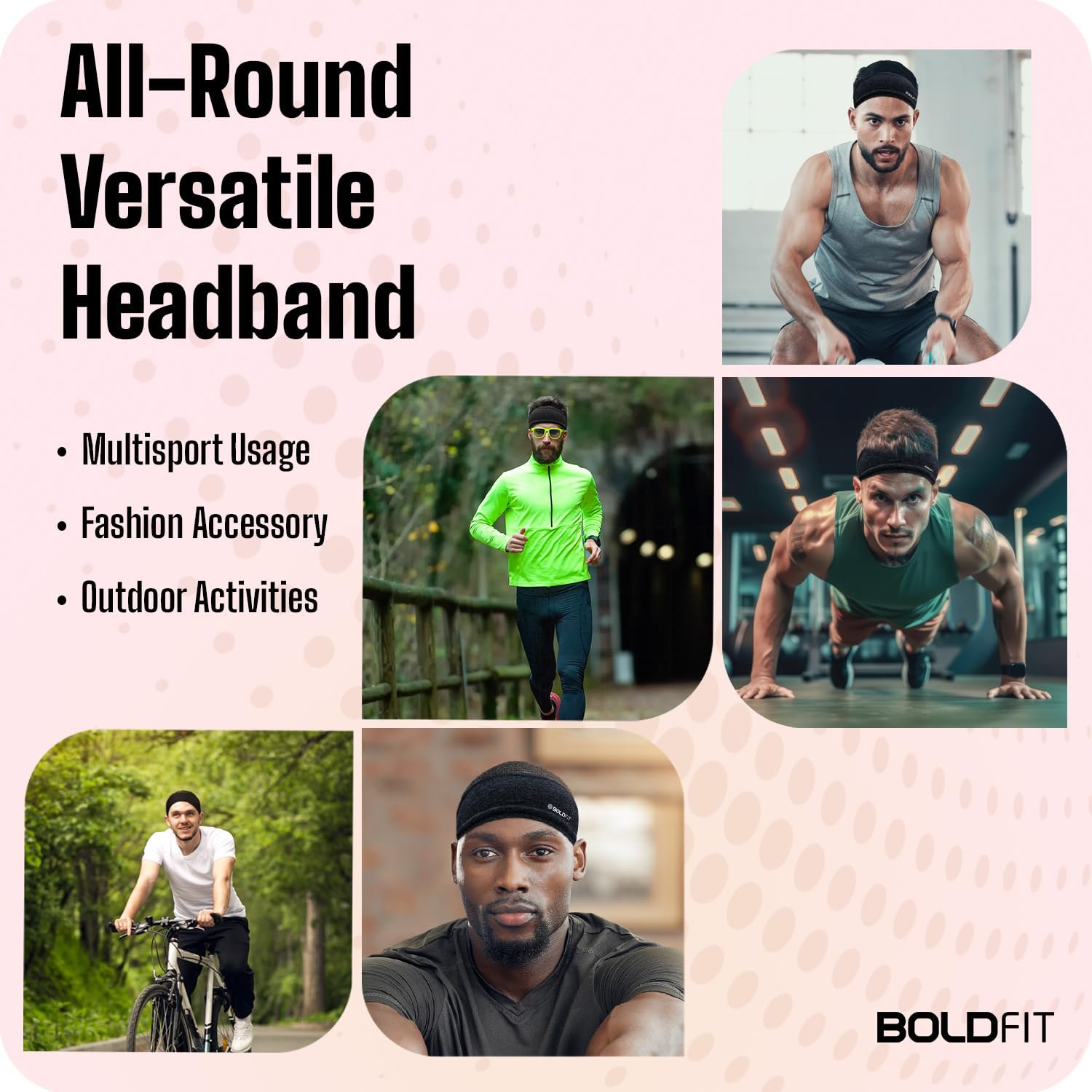 Boldfit Polyester Blend Head Band for Man Sports Head Bandana for Men & Women Gym Hair Band for Men Workout, Running Breathable, Non-Slip & Quick Drying Head Bands for Long Hair - Image 6