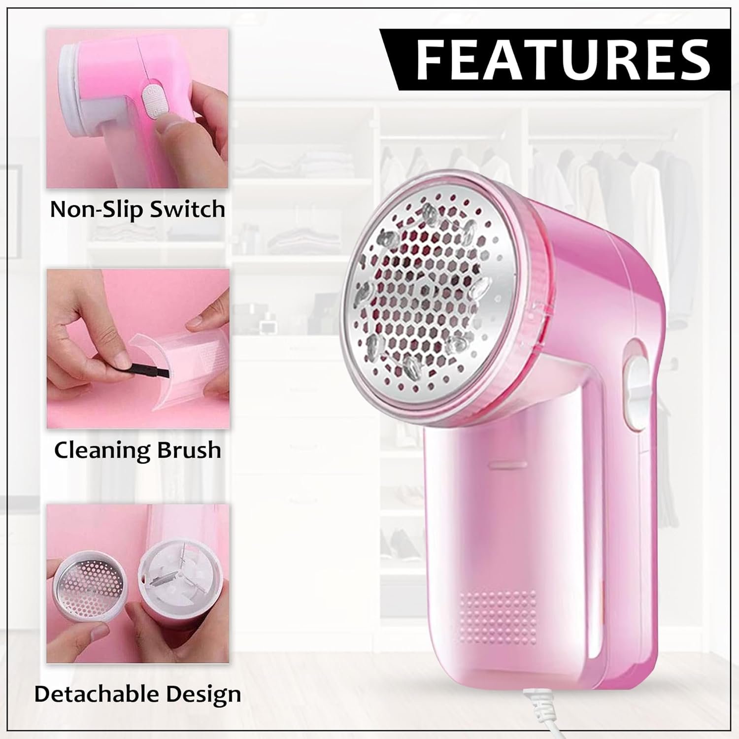 GLUN® Lint Remover for Clothes Fuzz Remover for All Woolen Clothes, USB Port, Lint Remover for Clothes, Sweaters, Blankets - Image 5