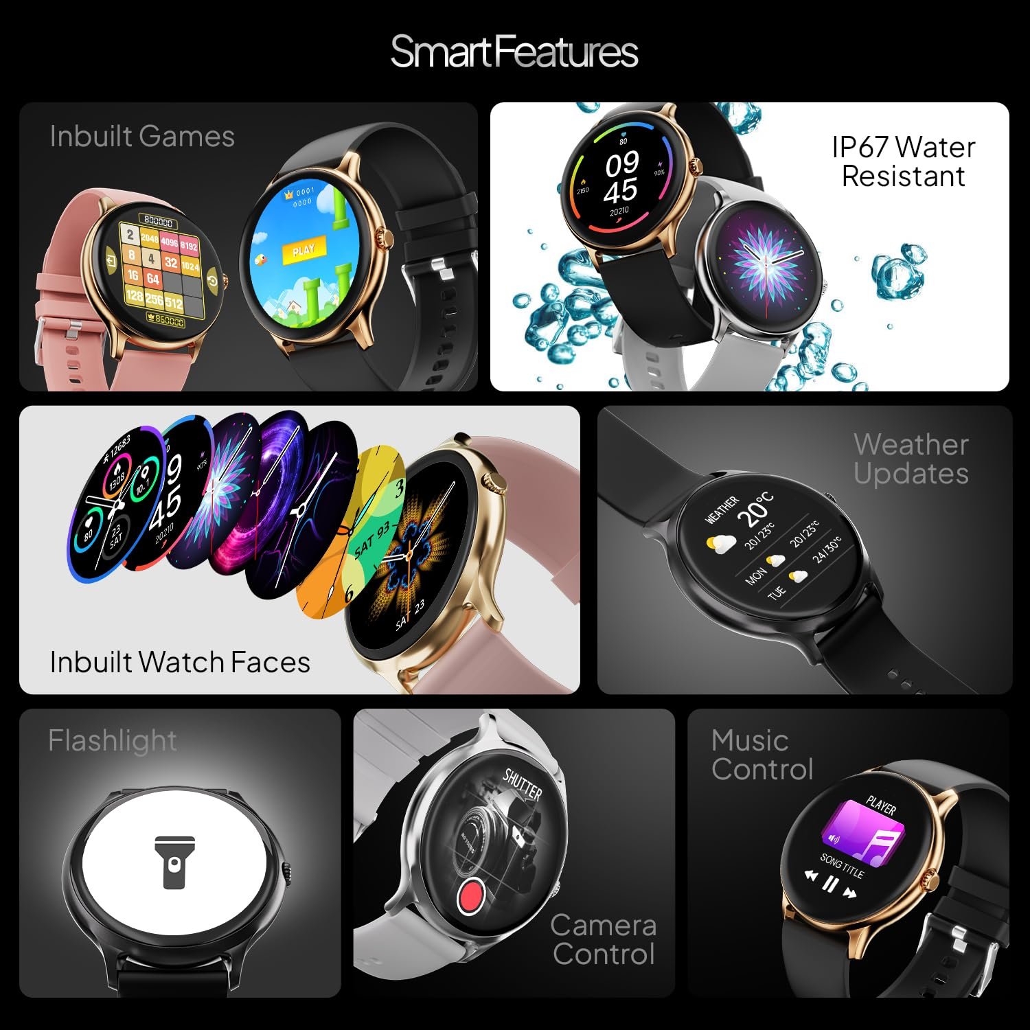 Fire-Boltt Phoenix Pro Smart Watch 1.39” HD Display, Bluetooth Calling, AI Voice Assistant, 120 Sports Modes, IP67 Waterproof, SpO2 Monitor, Smart Watch for Man & Woman- Black - Image 11