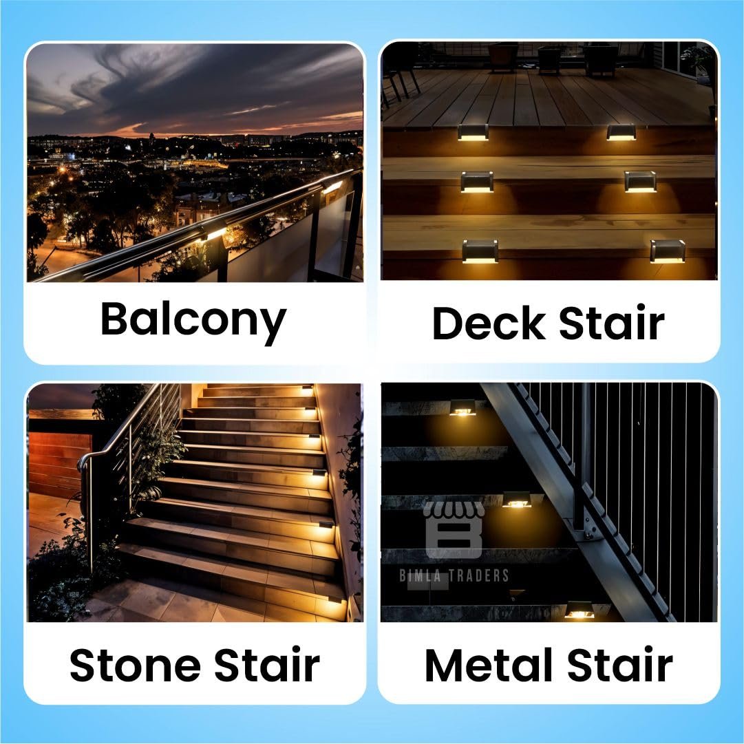 Btag Solar-Powered Deck Light – IP65 Waterproof LED Step, Stair, Fence & Railing Light with Wide-Angle Illumination, Rechargeable Outdoor Lighting for Yard, Patio & Pathway.Pack of 4 - Image 5