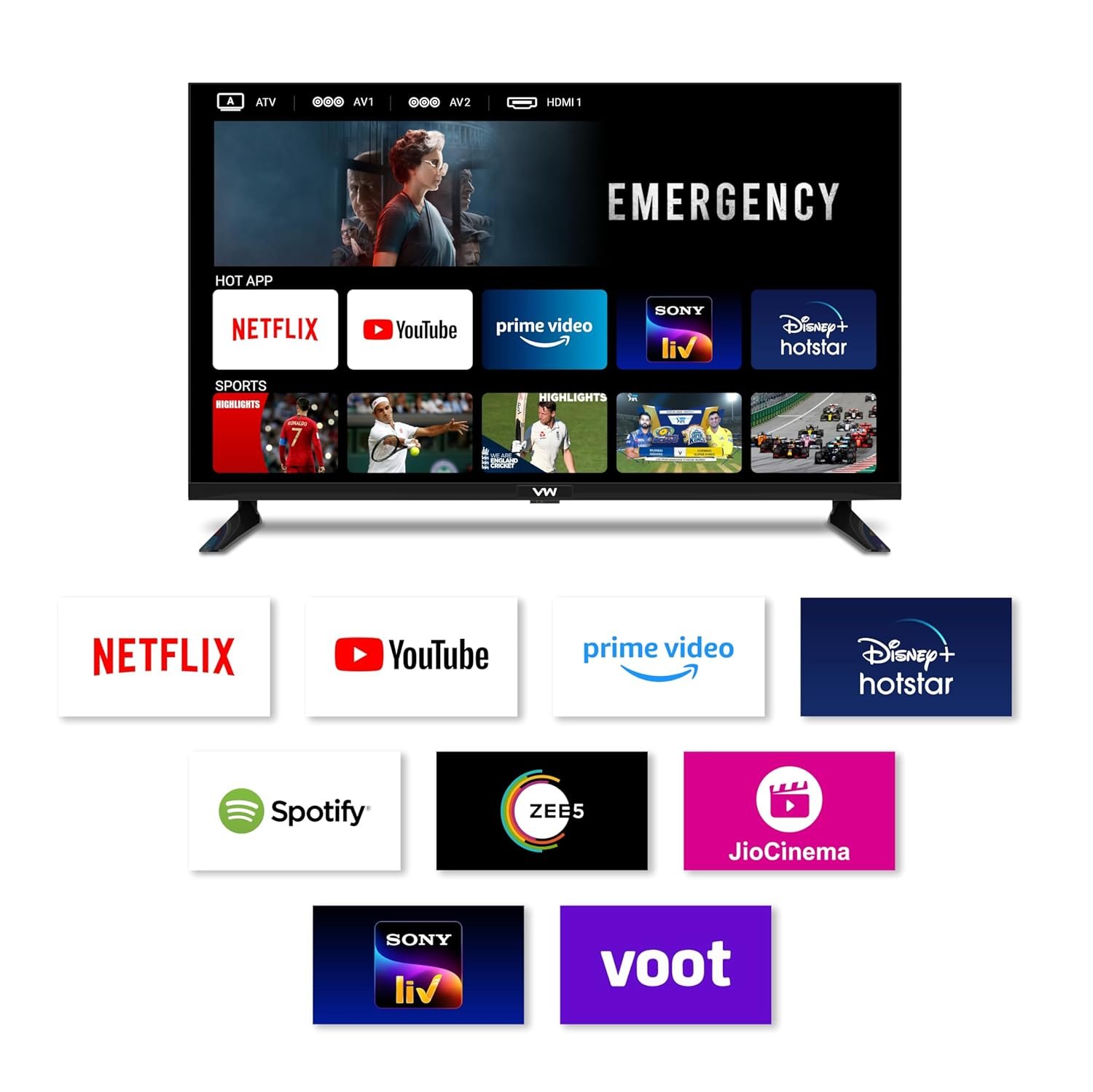 VW 80 cm (32 inches) Frameless Series HD Ready Android Smart LED TV VW32S - Image 4