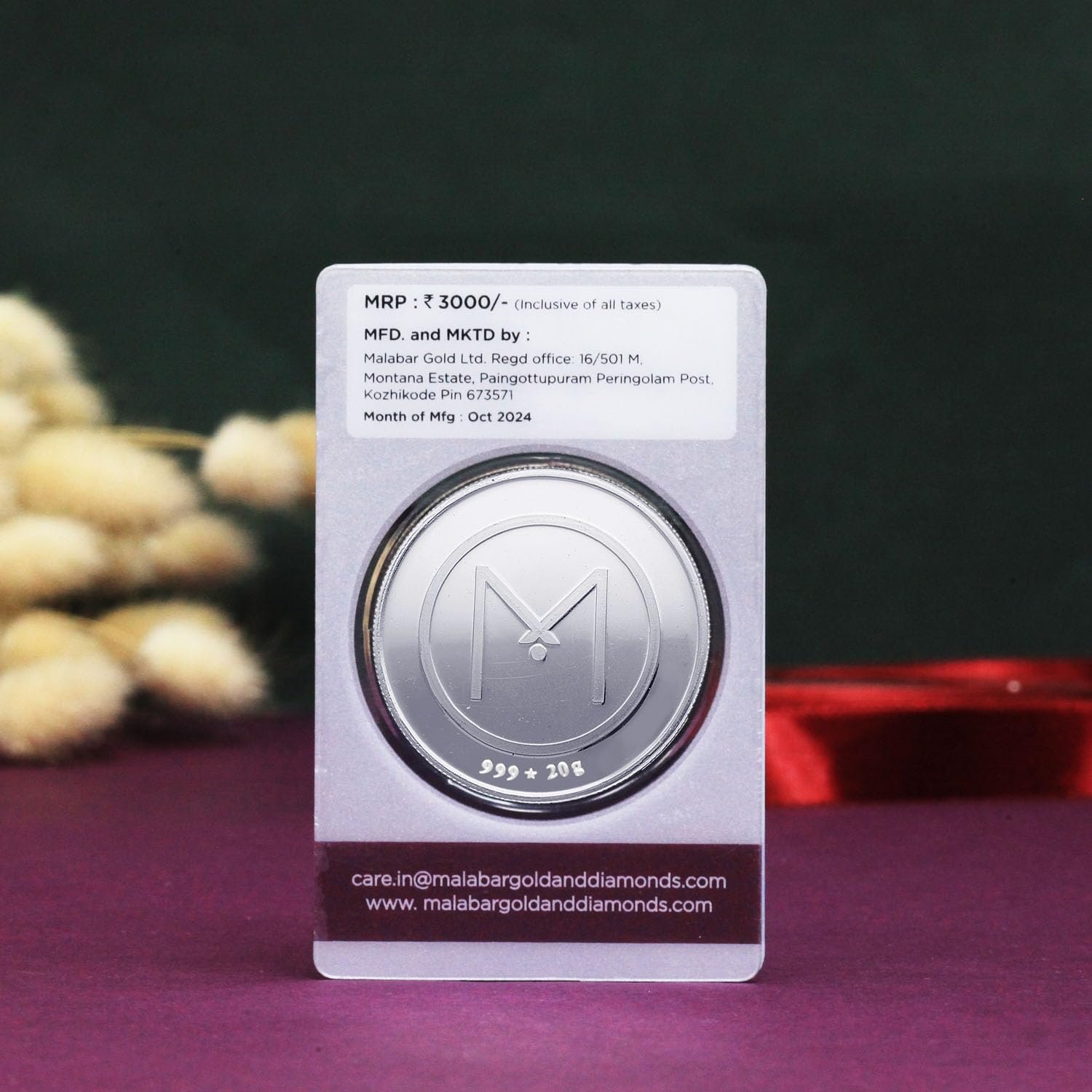 Malabar Gold & Diamonds 999 Purity Silver Coin 20 Grams|Rose Plain |Silver Coin cum Bar for Birthday, Anniversary and Diwali Gift - Image 5