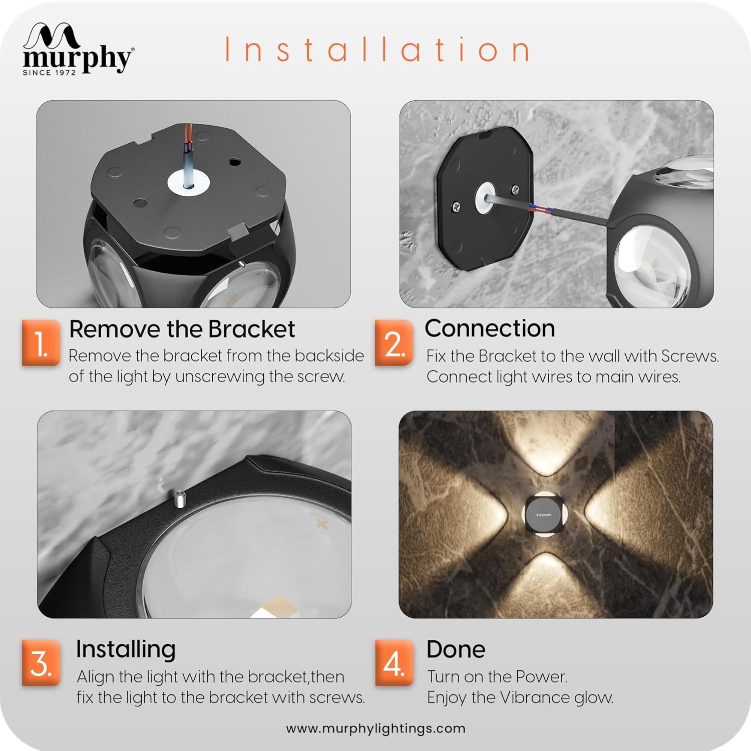 Murphy LED Outdoor Up/Down Wall Light - 6W, Warm White, (4 Multi-Directional Beams), IP65 Waterproof Aluminum Body, Pack of 1 (2-Year Warranty) - Image 7