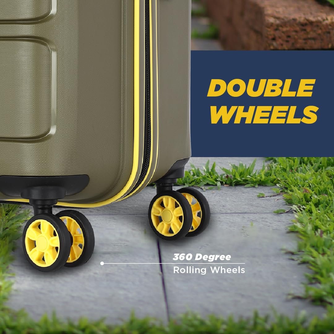 Kamiliant American Tourister Medium Polypropylene Harrier Zing 3-Piece Luggage Set - 56, 68 & 78 Cm Hard-Sided 8-Wheel Spinner Suitcases (Small, & Large) in Military Olive - Image 4