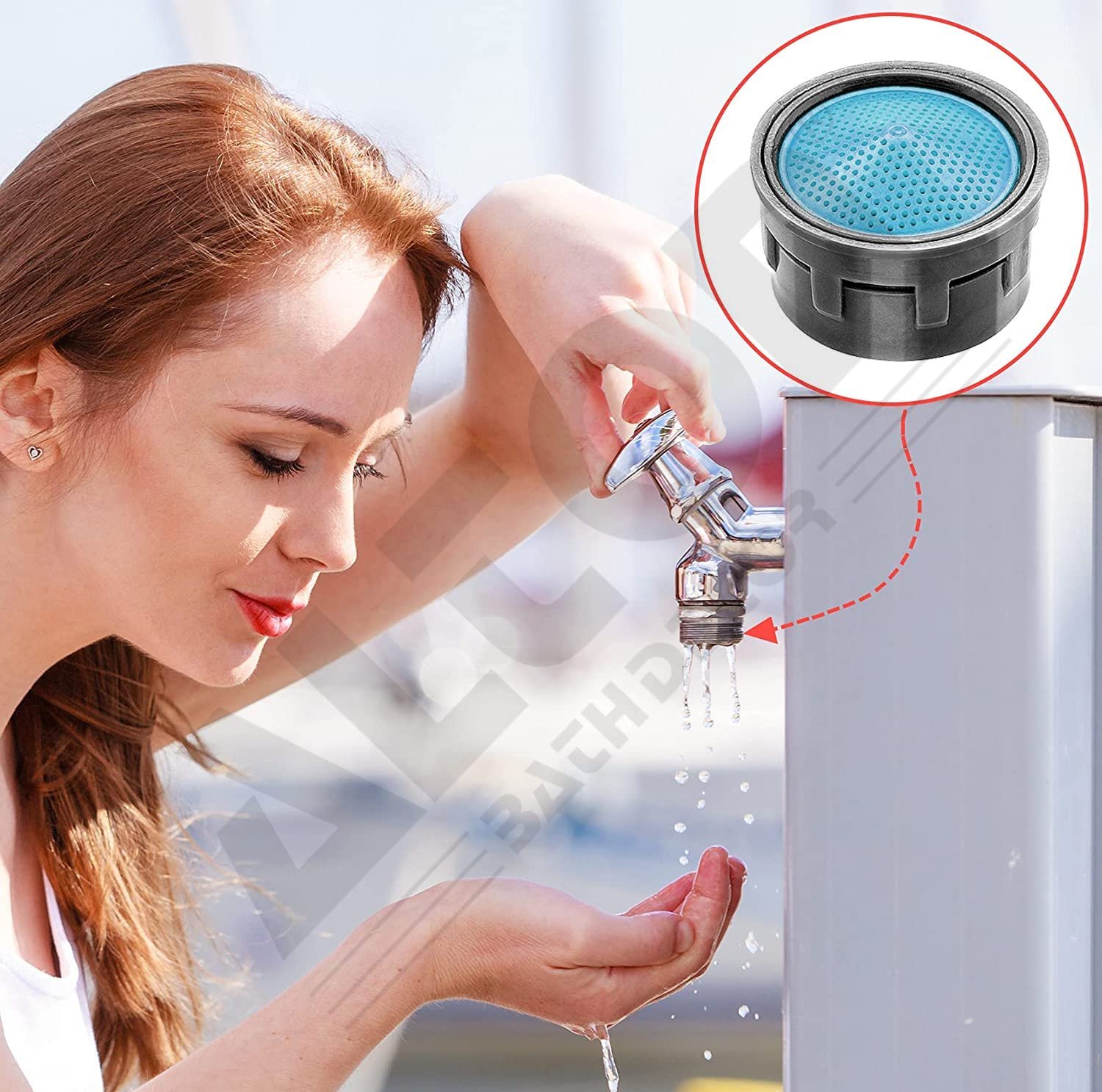 ALTON ALD345, 10-Piece Replacement Water Aerator Tap and Faucet Foam Flow with Washers, Blue - Image 5