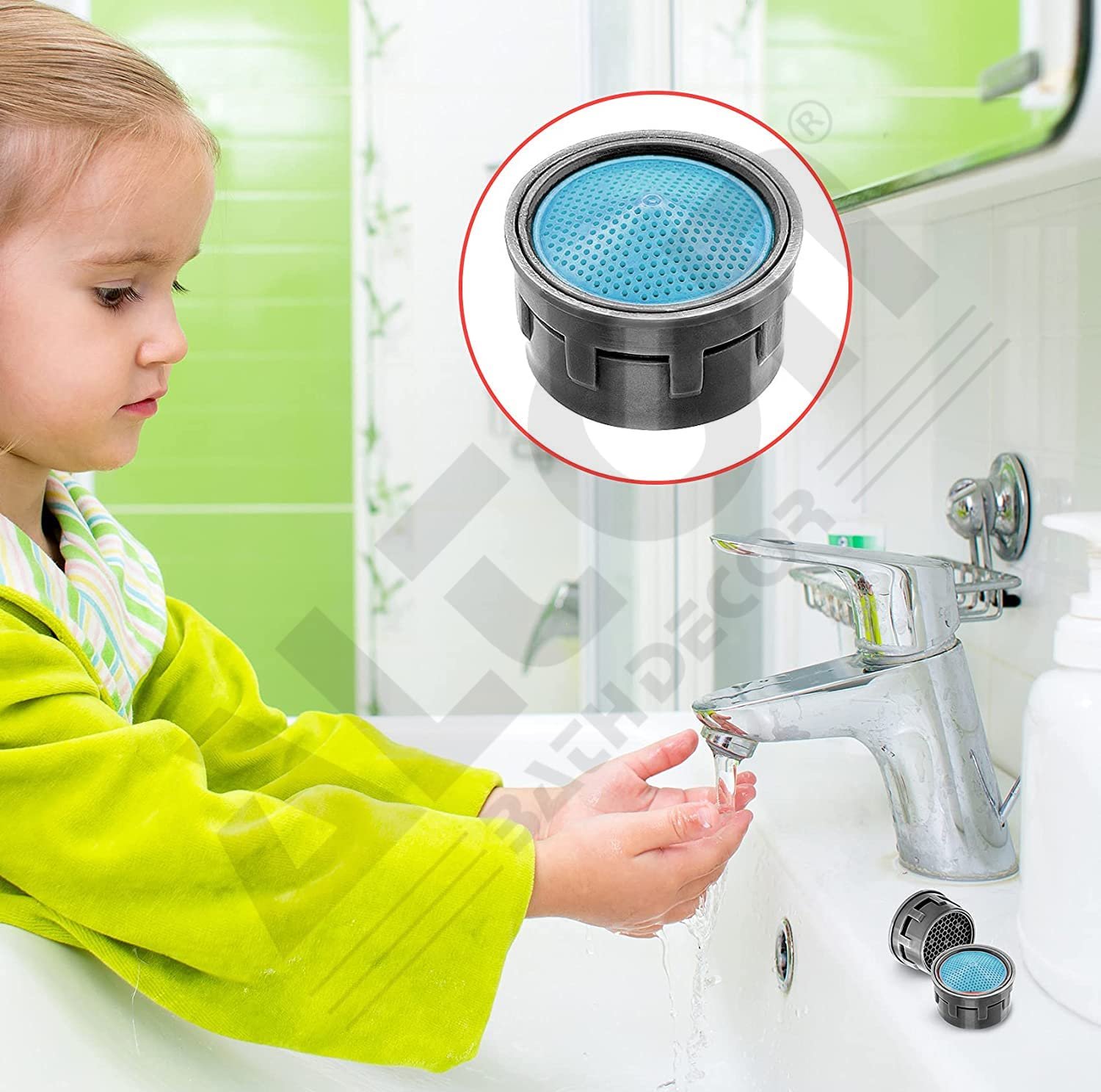 ALTON ALD345, 10-Piece Replacement Water Aerator Tap and Faucet Foam Flow with Washers, Blue - Image 4