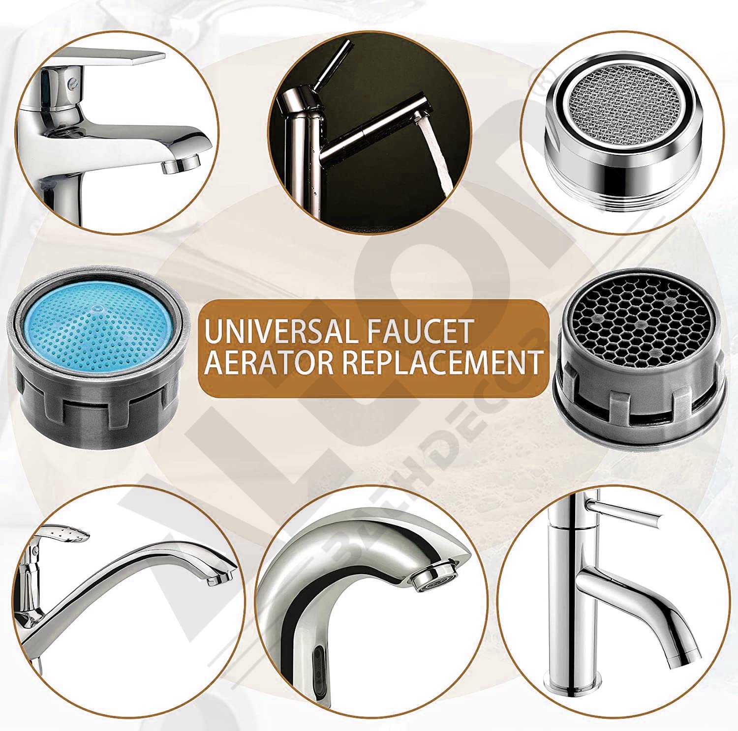 ALTON ALD345, 10-Piece Replacement Water Aerator Tap and Faucet Foam Flow with Washers, Blue - Image 7