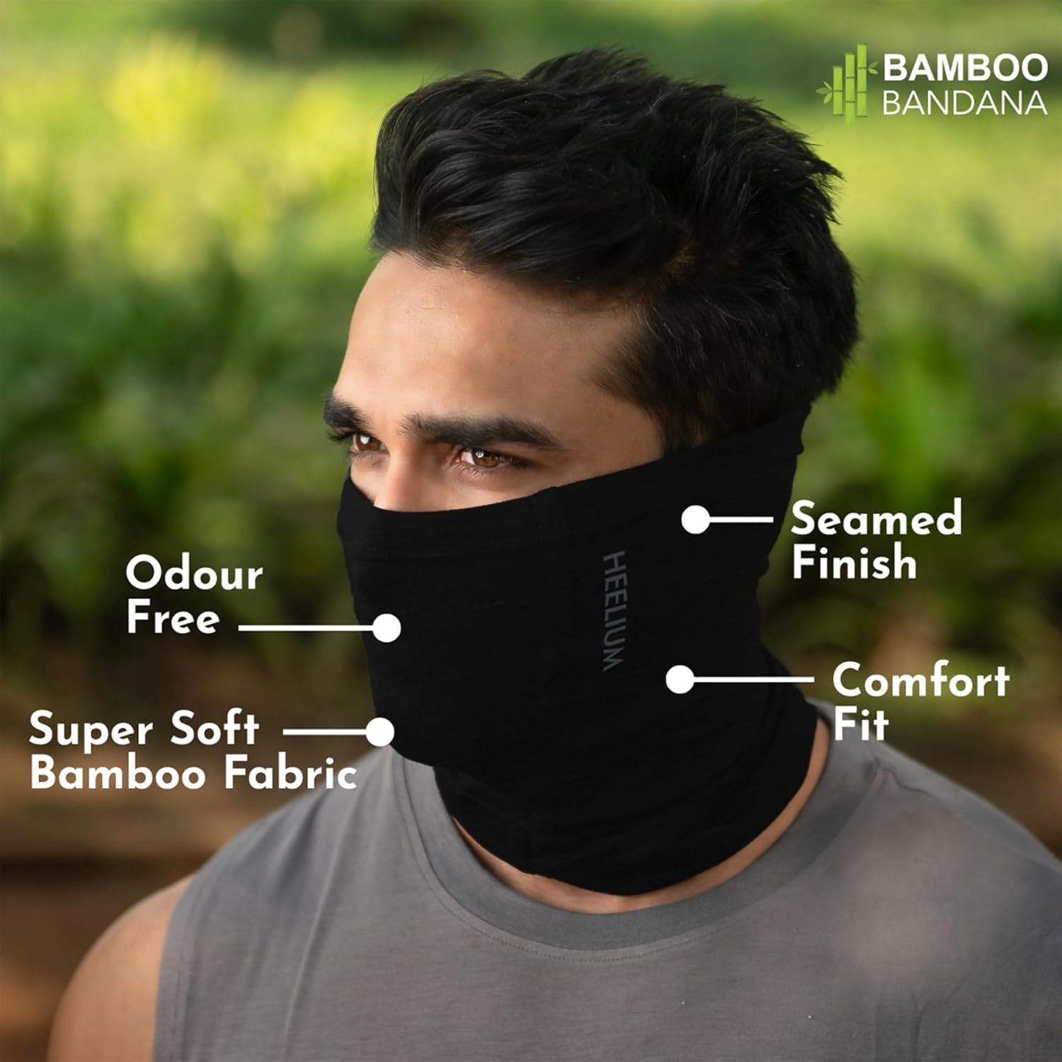 HEELIUM Bamboo Bandana for Men & Women | Super Soft | Odour-free & Breathable | Durable & Multipurpose Bandana - Image 6