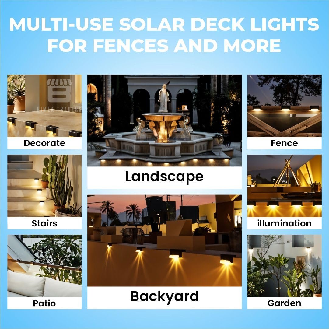 Btag Solar-Powered Deck Light – IP65 Waterproof LED Step, Stair, Fence & Railing Light with Wide-Angle Illumination, Rechargeable Outdoor Lighting for Yard, Patio & Pathway.Pack of 4 - Image 7