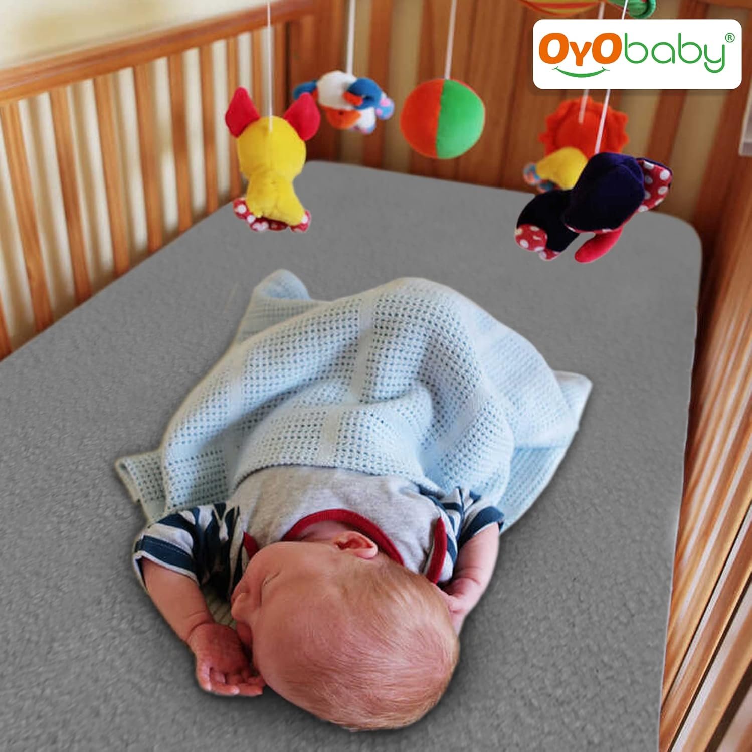 OYO BABY Waterproof Quick Dry Sheet for Baby| Bed Pad | Baby Bed Protector Sheet for Toddler Children (Double Bed Size (260cm X 200cm), Grey) - Image 3