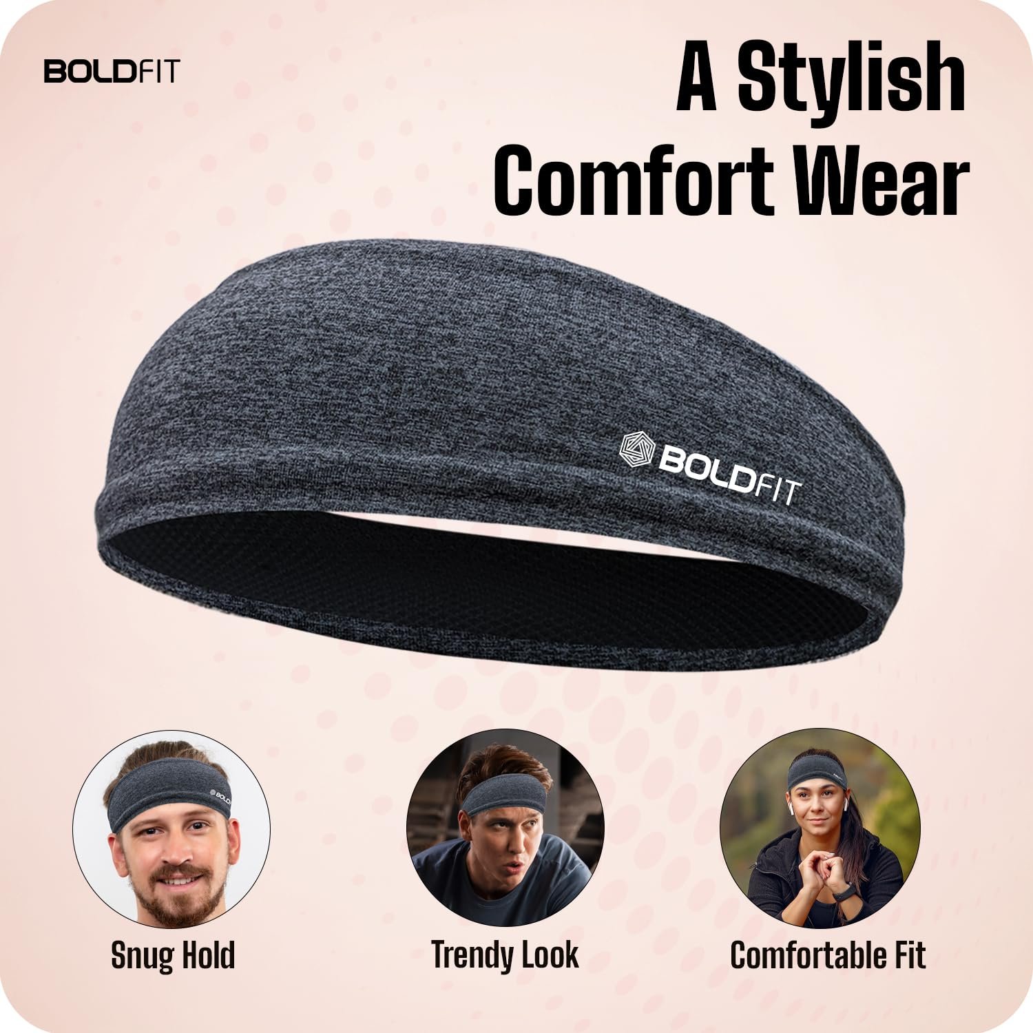 Boldfit Polyester Blend Head Band for Man Sports Head Bandana for Men & Women Gym Hair Band for Men Workout, Running Breathable, Non-Slip & Quick Drying Head Bands for Long Hair - Image 8