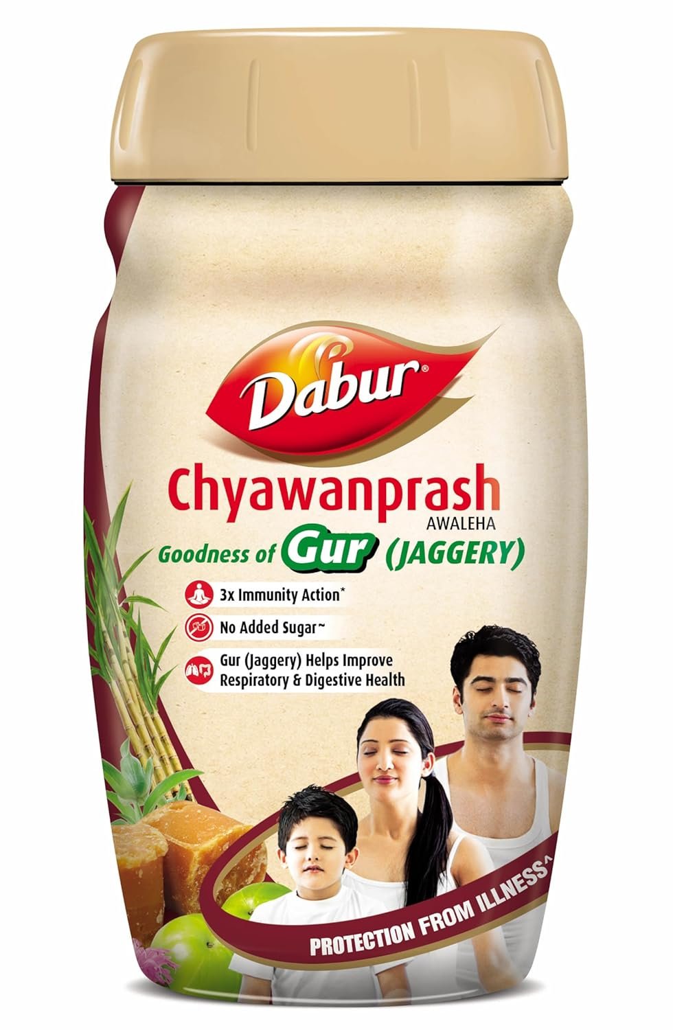 Dabur Chyawanprash Awaleha - 900g | With Goodness of Gur (Jaggery)| 3X Immunity Action | No added Sugar | Helps Improve Digestive & Respiratory Health | With Goodness of 40+ Ayurvedic Herbs - Image 2