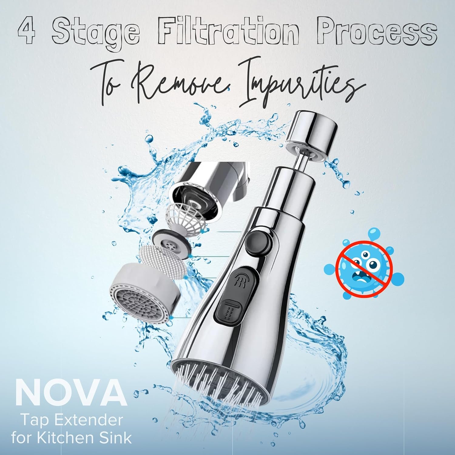 Tap Extender for Kitchen Sink, Flexible Faucet with Tap Extension for Convenient Use Upgrade Your Kitchen Sink with Flexible Tap for Easy Access | 1 Year Warranty (Tap Extender 1) - Image 6