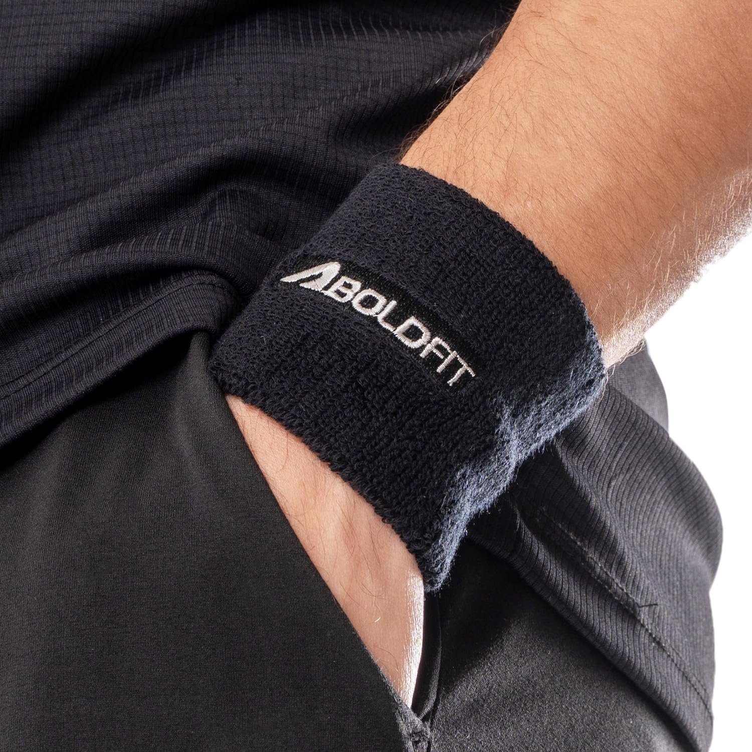 Boldfit Cotton Wrist Band for Men & Women 3 Inch - Wrist Sweat Band for Badminton Football, Basketball, Running & Athletic Sports, Sweat Absorbent Wrist Bands - Image 8