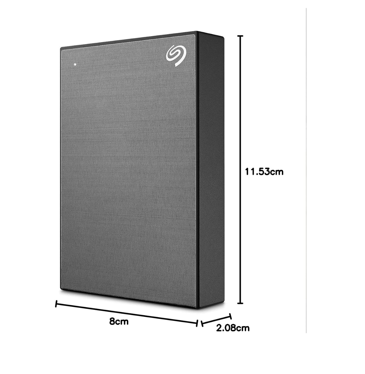 Seagate One Touch 5TB External HDD with Password Protection Space Gray, for Windows and Mac, with 3 yr Data Recovery Services, and 6 Months Mylio Create Plan and Dropbox Backup Plan (STKZ5000404) - Image 9