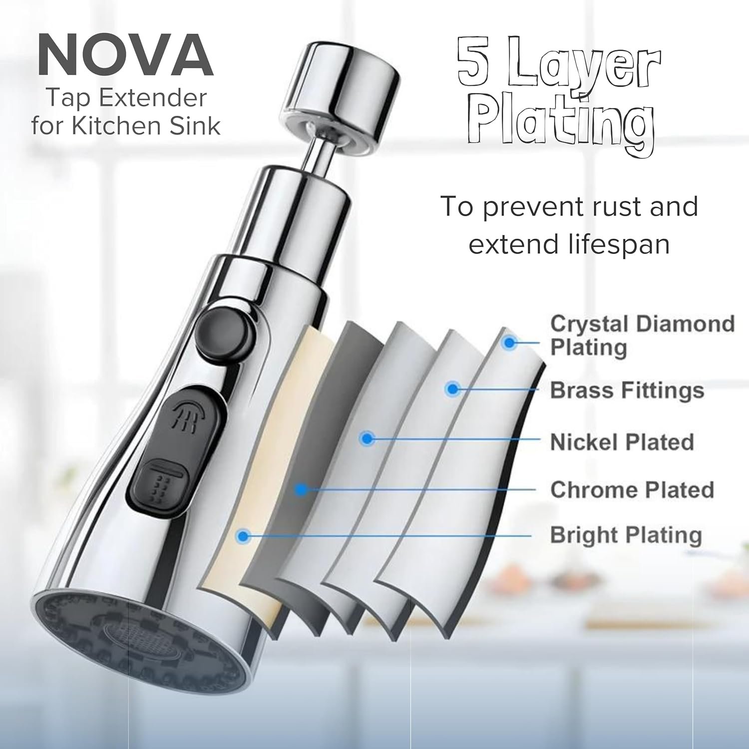 Tap Extender for Kitchen Sink, Flexible Faucet with Tap Extension for Convenient Use Upgrade Your Kitchen Sink with Flexible Tap for Easy Access | 1 Year Warranty (Tap Extender 1) - Image 4