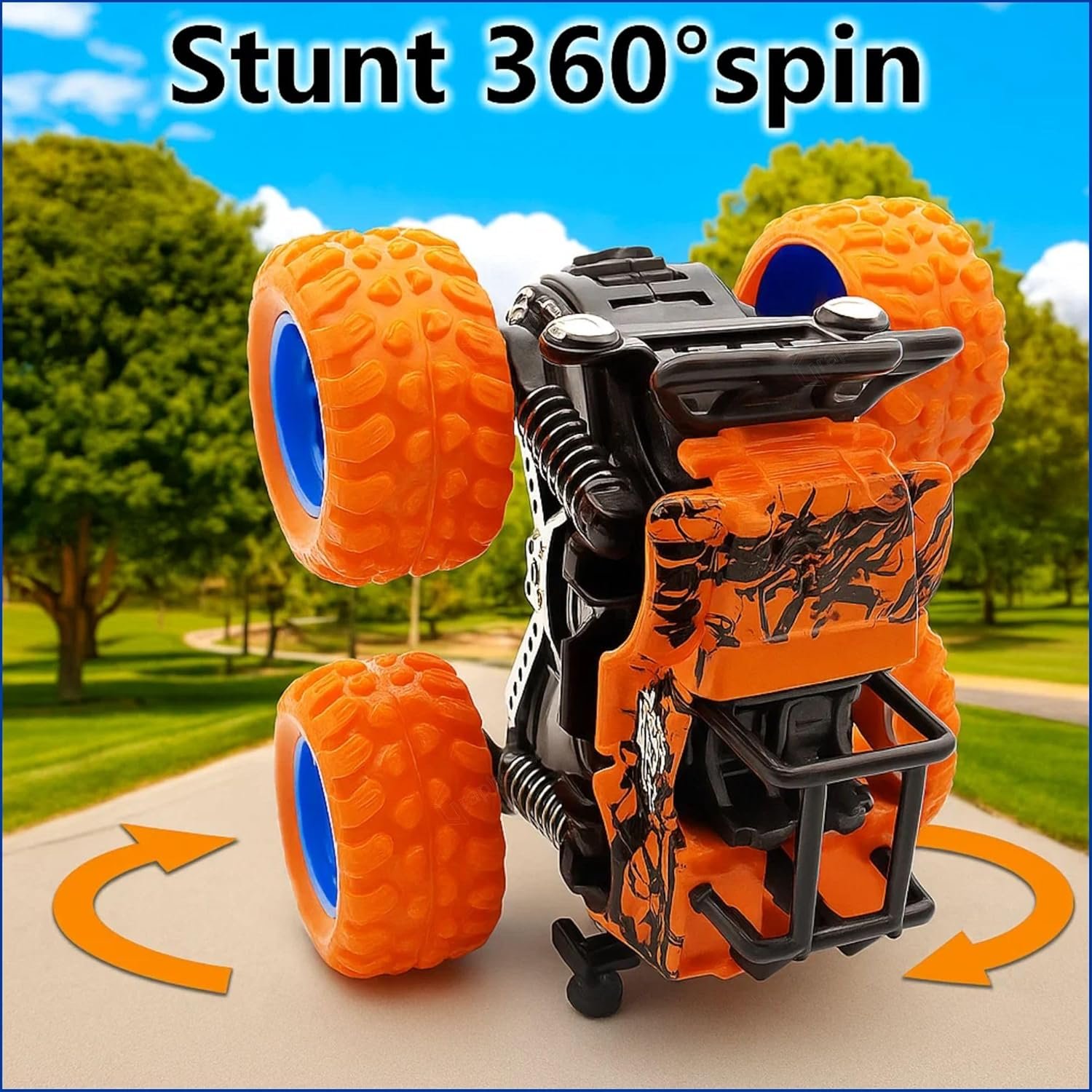 GRAPHENE 4WD Friction Powered Monster Truck Toy Push & Go Off-Road Car for Kids Amazing 360° Stunts All-Terrain Grip Vibrant Colors for Boys Girls Birthday Christmas Fun Play - Image 7