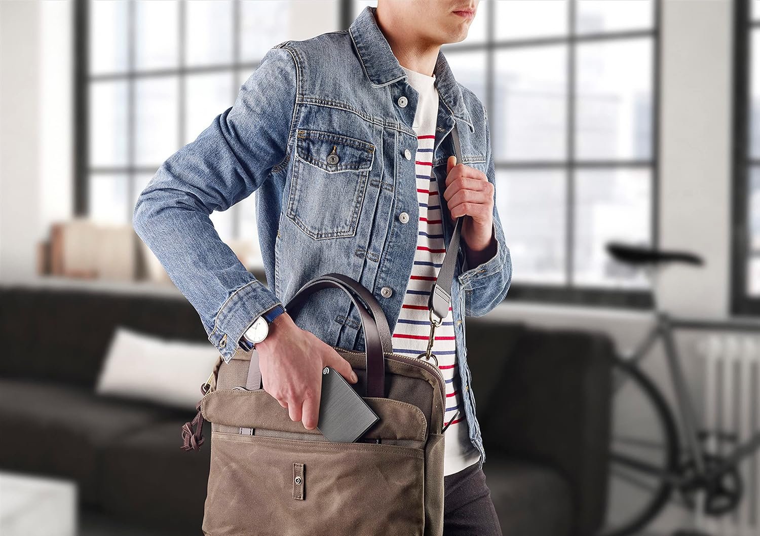 Seagate One Touch 5TB External HDD with Password Protection Space Gray, for Windows and Mac, with 3 yr Data Recovery Services, and 6 Months Mylio Create Plan and Dropbox Backup Plan (STKZ5000404) - Image 3