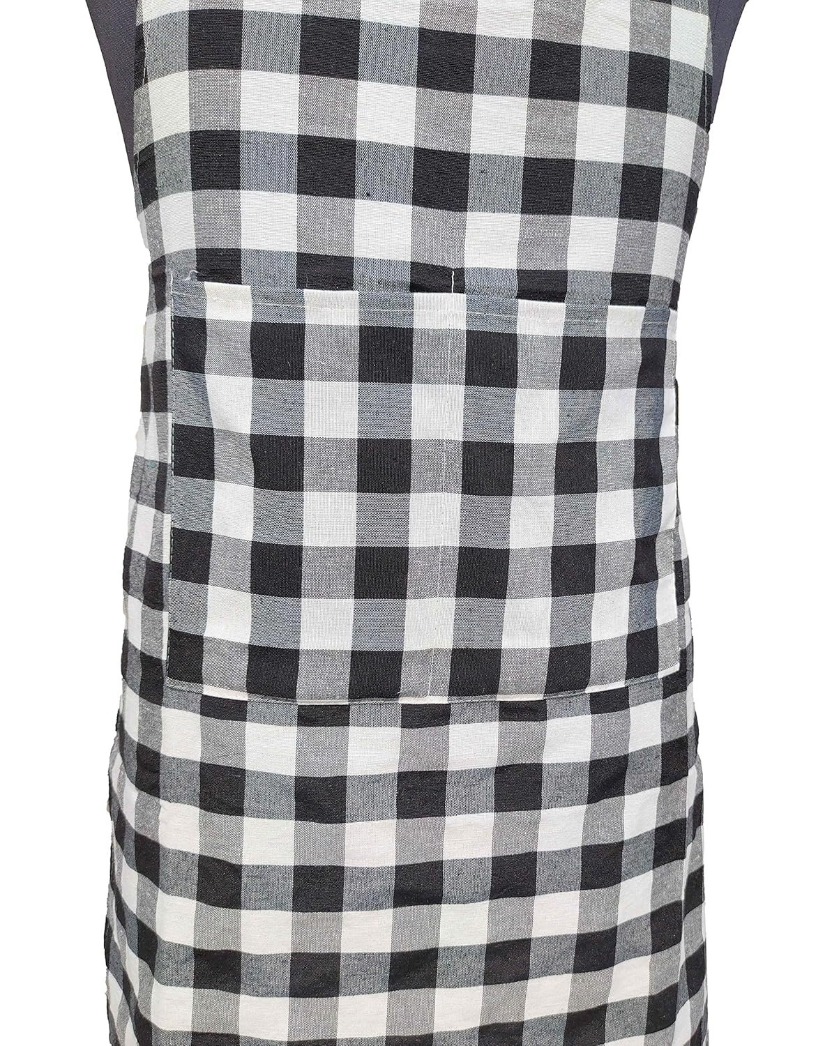 GLUN Waterproof Unisex Kitchen Checkered Design Apron with 2 Front Centre Pocket With Adjustable Neck Strap (Pack Of 2) - Image 10