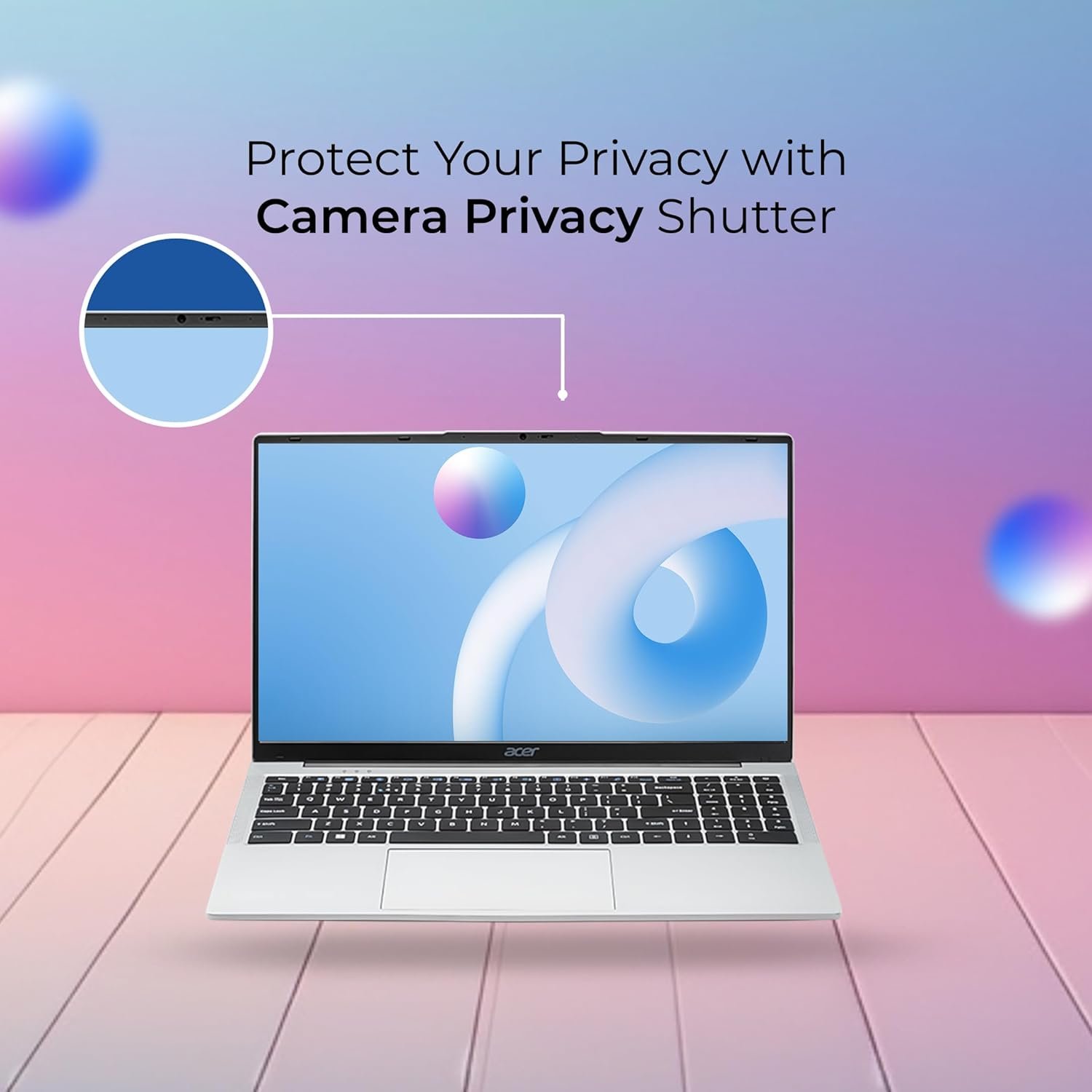 Acer [SmartChoice Aspire 3 Laptop Intel Core Celeron N4500 Processor Laptop (8 GB LPDDR4X SDRAM/512 GB SSD/Win11 Home/38 WHR/HD Webcam) A325-45 with 39.63 cm (15.6") HD Display, Pure Silver, 1.5 KG - Image 7