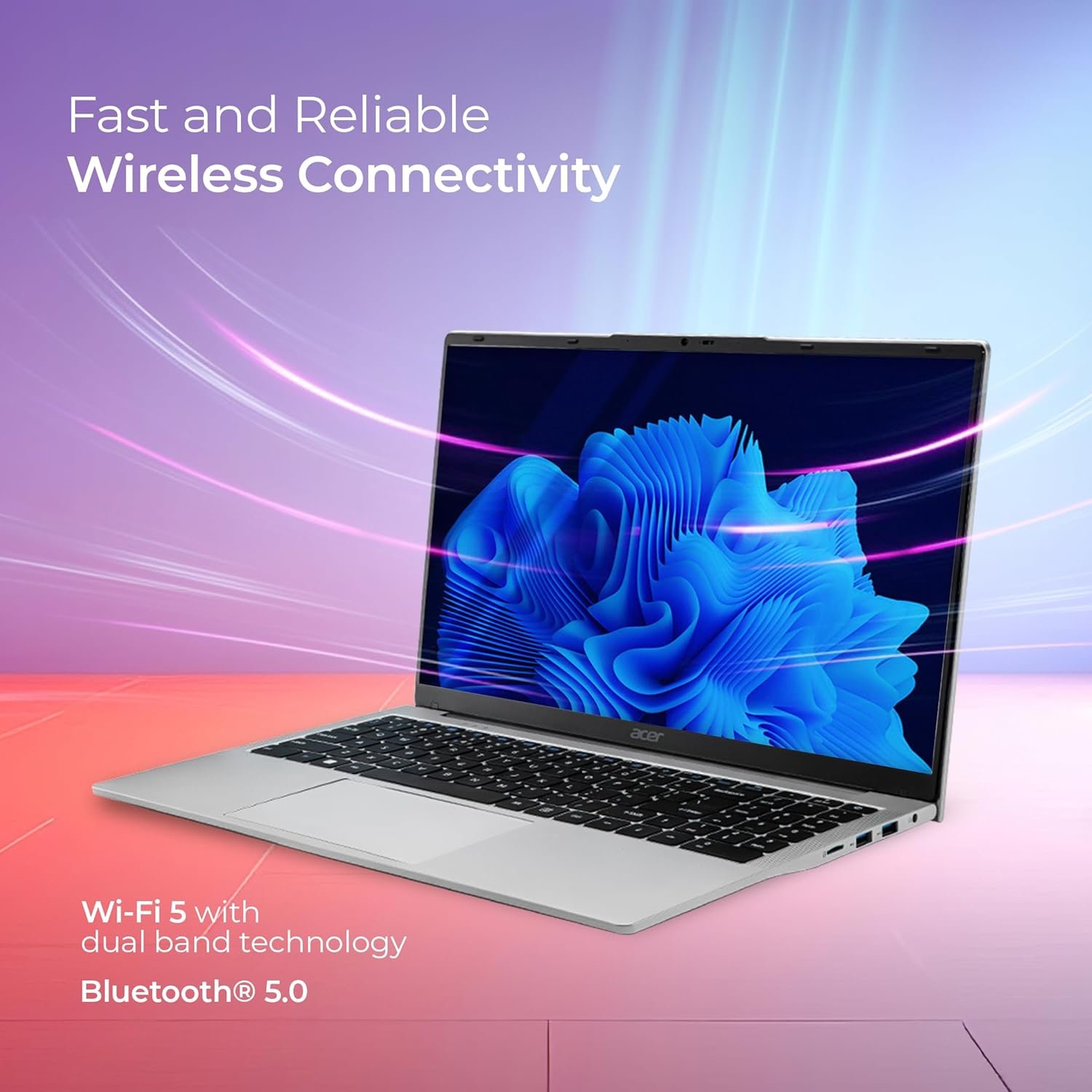 Acer [SmartChoice Aspire 3 Laptop Intel Core Celeron N4500 Processor Laptop (8 GB LPDDR4X SDRAM/512 GB SSD/Win11 Home/38 WHR/HD Webcam) A325-45 with 39.63 cm (15.6") HD Display, Pure Silver, 1.5 KG - Image 8