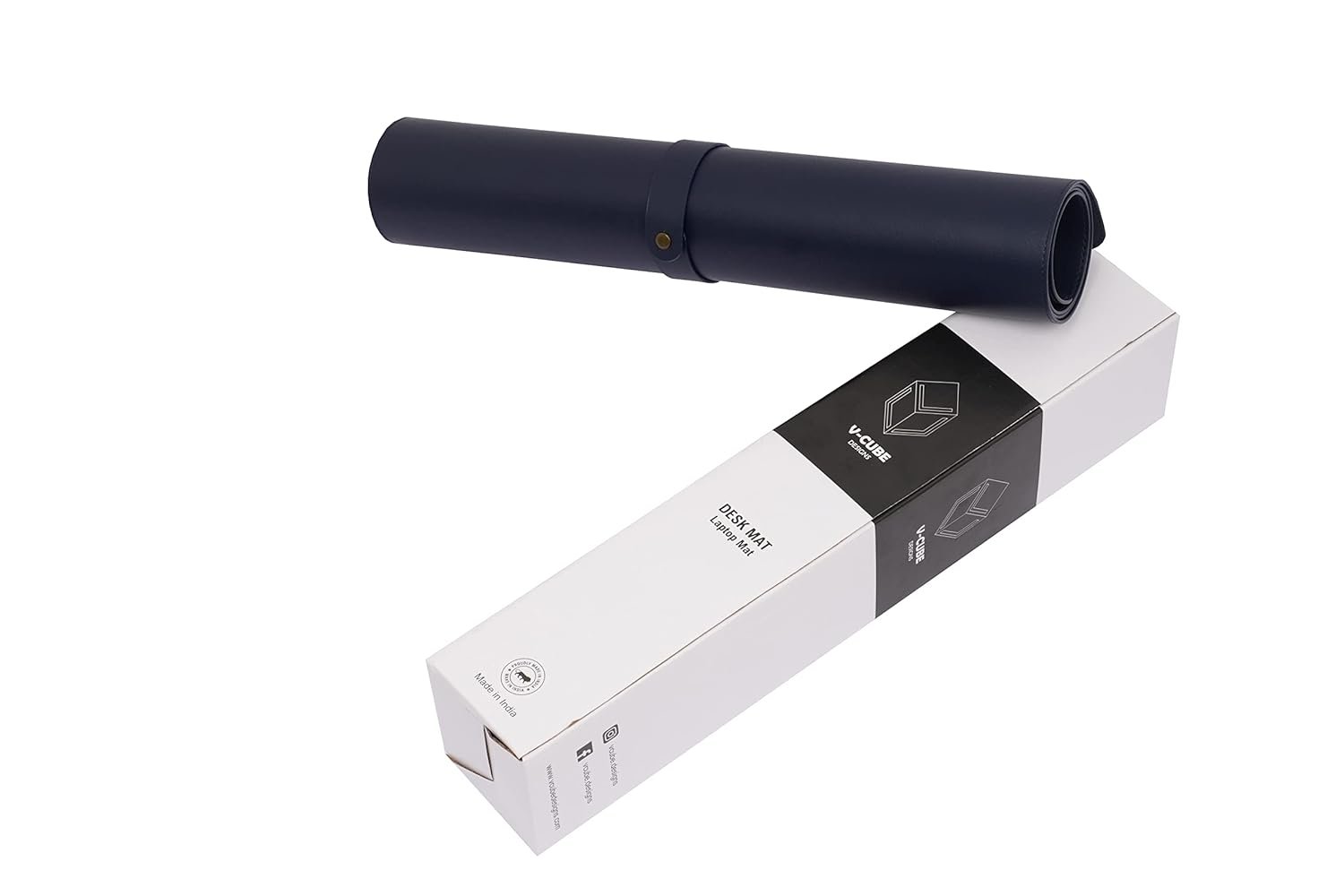 V-CUBE DESIGNS Premium Vegan Leather Desk Mat 90X45cm 2.4mm Thick&Padded|Laptop Mat/Extended Mouse Pad/Stitched, Reversible, Sturdy Deskspread with High Tear/Peel Strength|Anti-Slip,Splash-Proof|Blue - Image 7