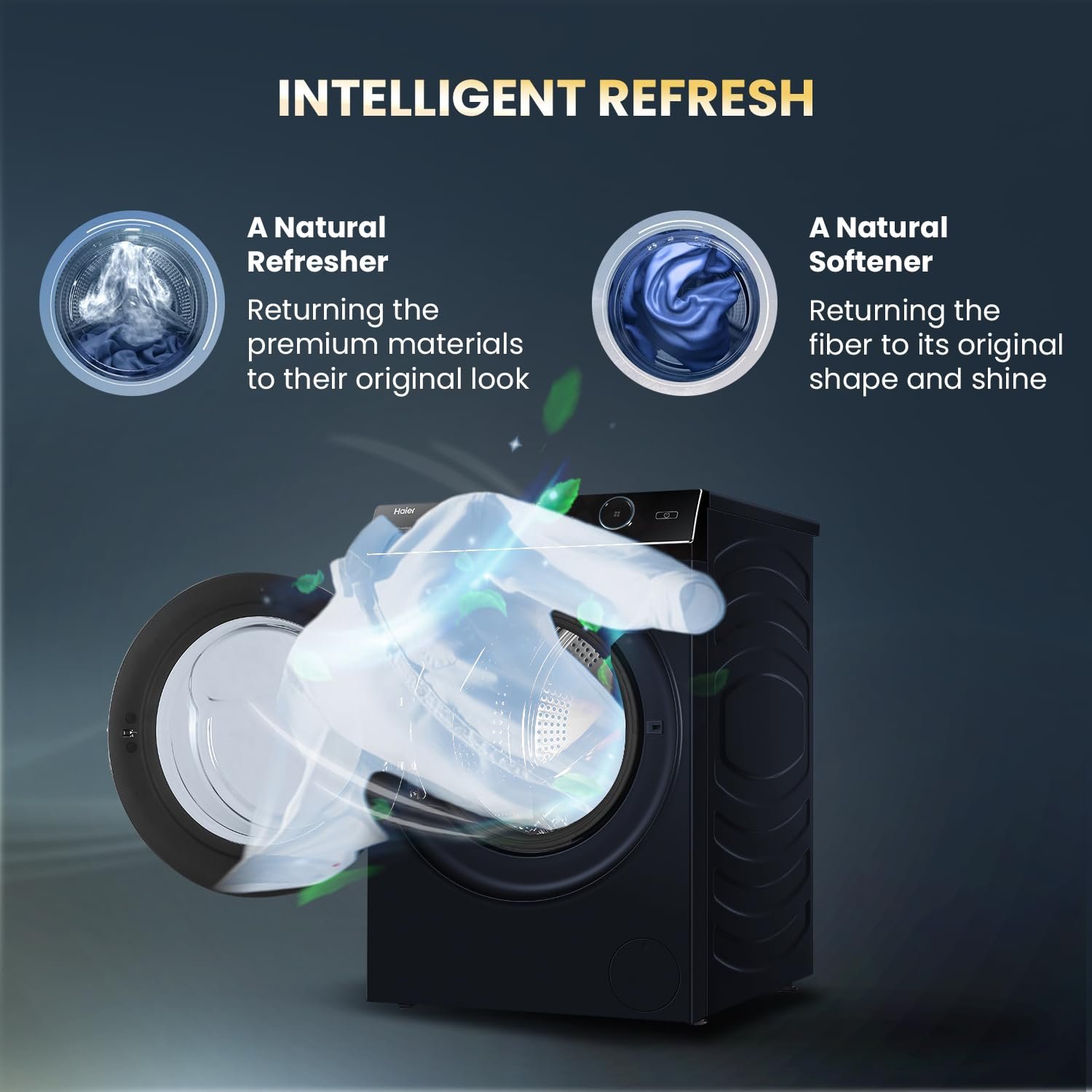 Haier SmartChoice 11 Kg (Wash) / 7 Kg (Dry), 5 Star, Powered by AI-DBT, Direct Drive Technology, Wifi, PuriSteam, I-Refresh, Front Load Fully Automatic Washer Dryer, (EFLD110-DM14IEICBKU1,Black) - Image 8