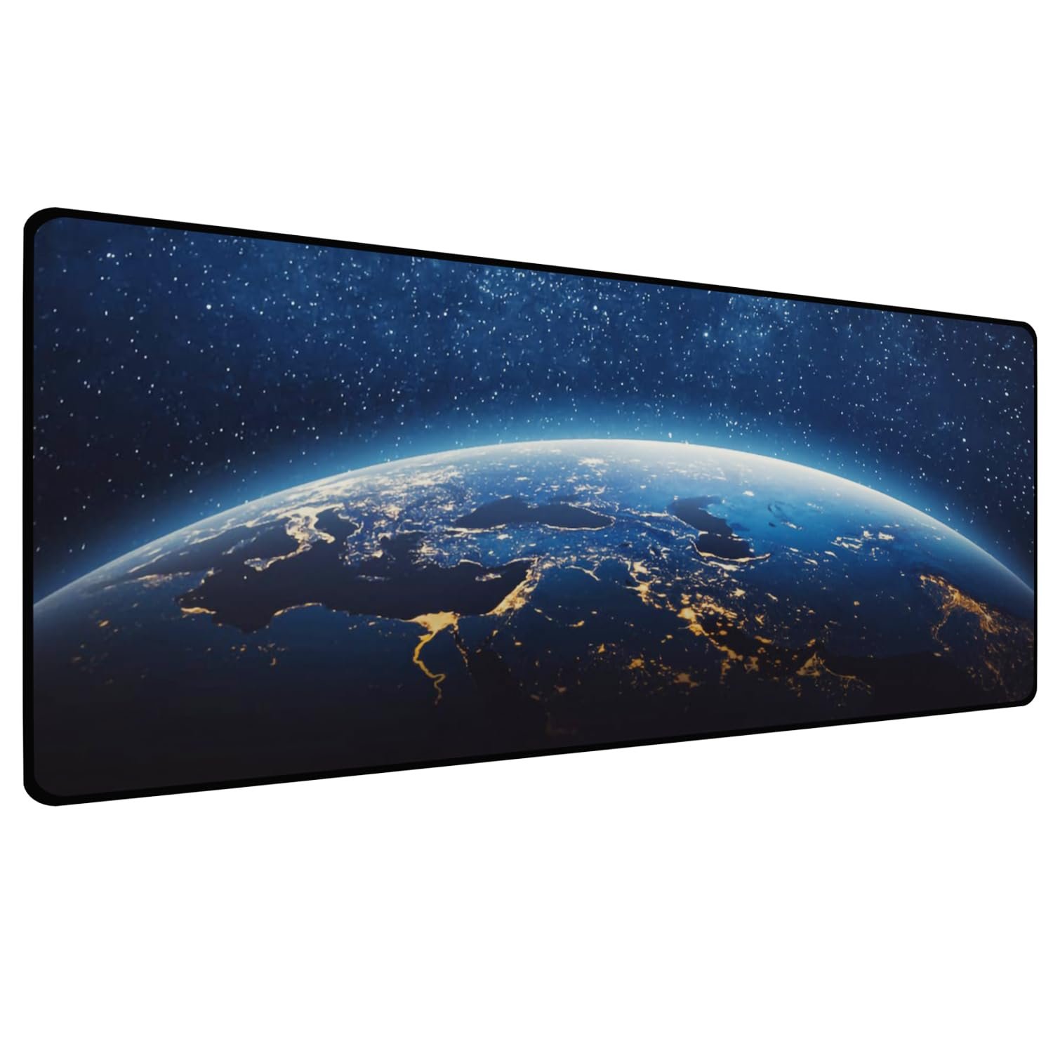Sounce Large Extended Earth Design Desk Mat for Laptop Keyboard and Mouse Use Water Resistant Anti Slip Surface Non Logo Mouse Pad 800 x 300 mm Ideal for Office Home and Gaming Setup in Black - Image 2