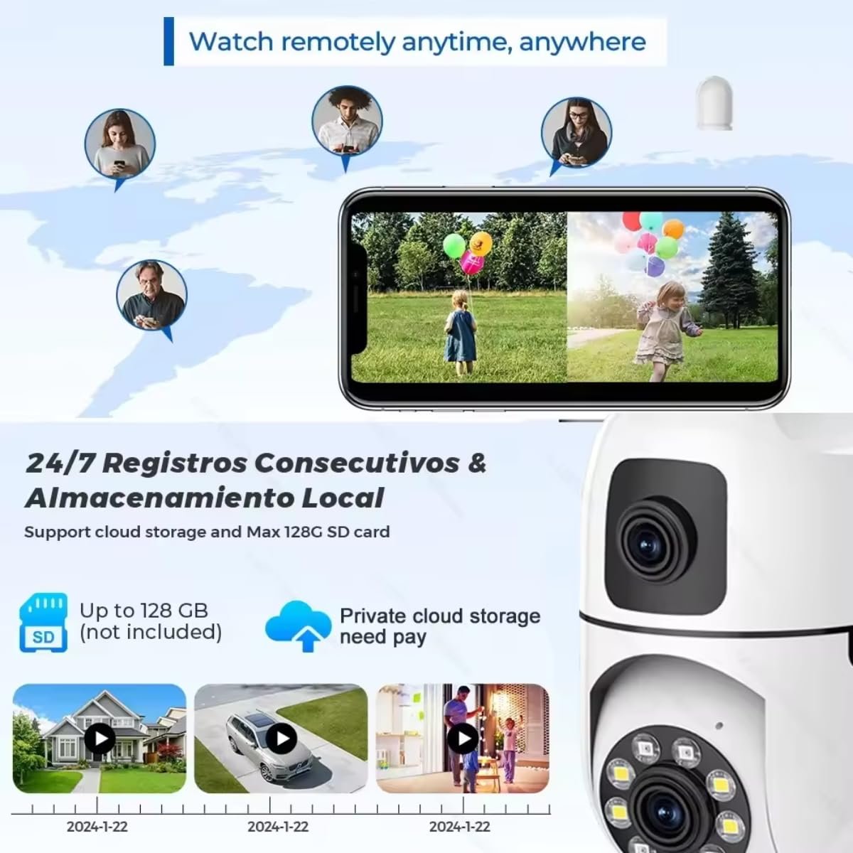 Maizic Smarthome Dual Lens Mini Fox | 5+5MP WiFi CCTV Camera with PTZ & Fixed View | AI Motion Detection, Color Night Vision, Two-Way Audio, 360° Coverage, App Remote Access - Image 7