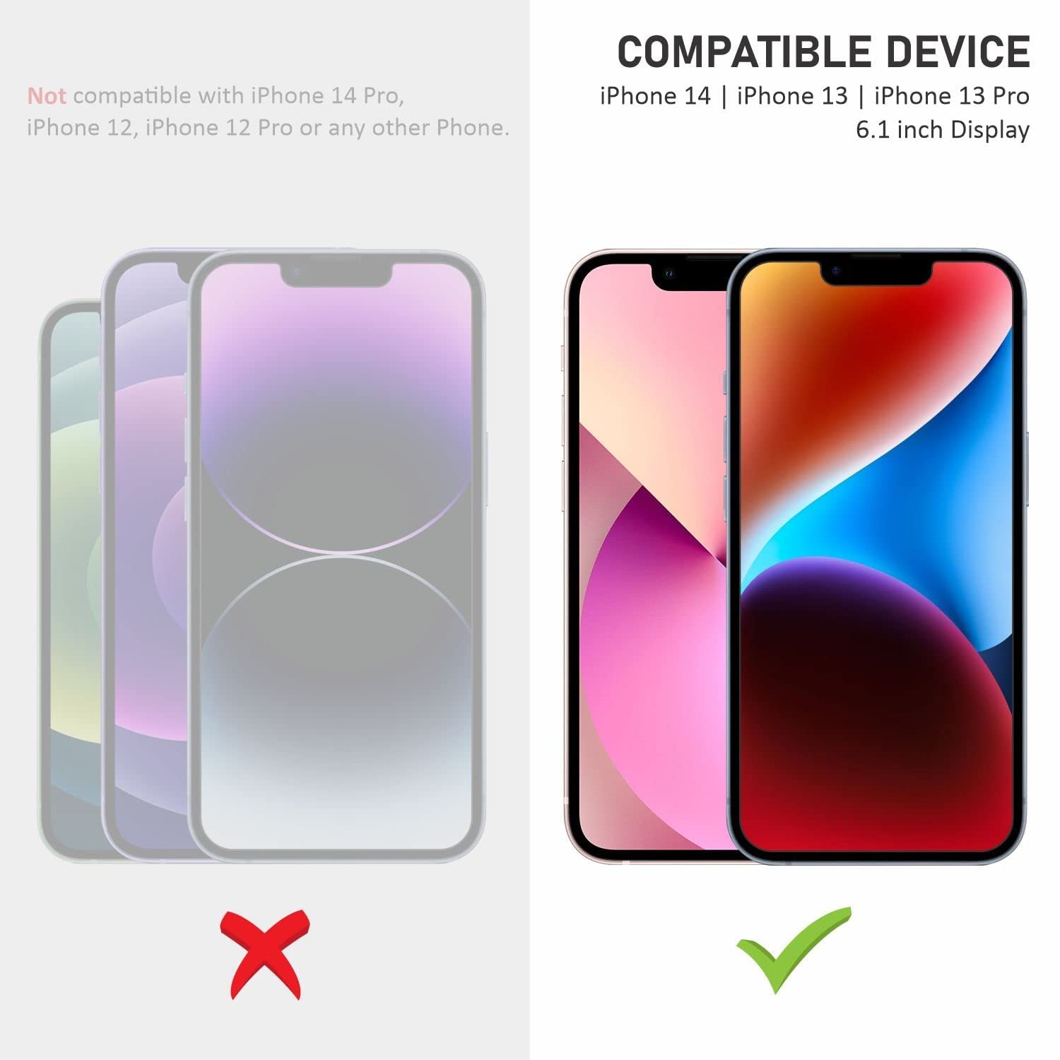 OpenTech® Privacy Tempered Glass Screen Protector Compatible for iPhone 13/13 Pro / 14 / 16e (6.1 Inches) with Edge to Edge Coverage and Easy Installation kit - Image 3