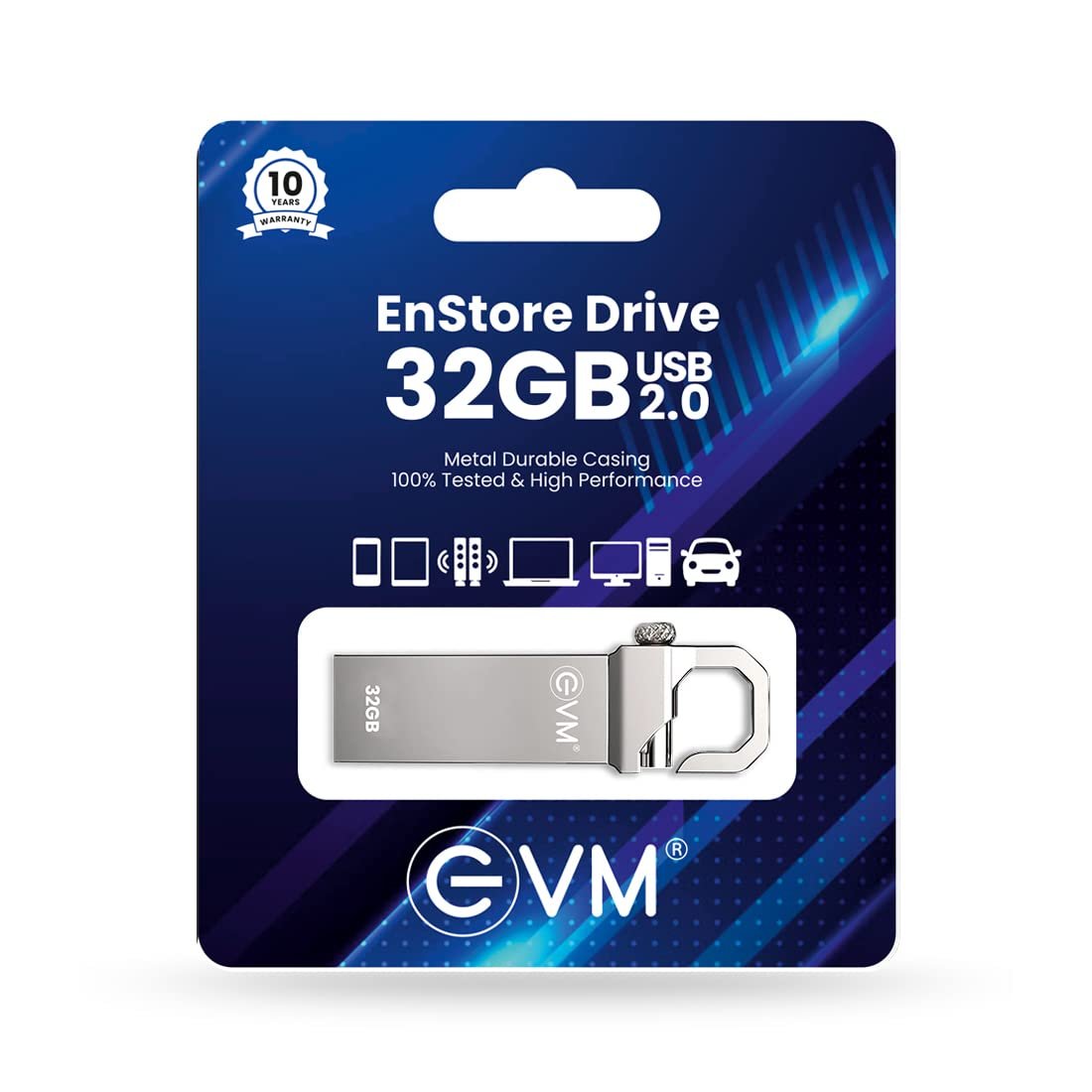 EVM EnStore 32GB Metal USB 2.0 Flash Drive - High Read Speeds up to 15MB/s & Write Speeds up to 8MB/s - Durable Metal Casing - Ideal for Data Transfer & Storage - (EVMPD/32GB) - Image 7