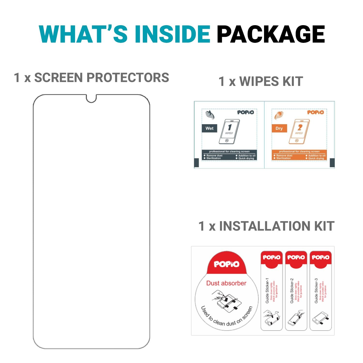 POPIO Tempered Glass Screen Protector Compatible For Samsung Galaxy F41 / M31 / M21 / M21S (Transparent) Full Screen Coverage (Except Edges) With Easy Installation Kit For Cellphone - Image 6