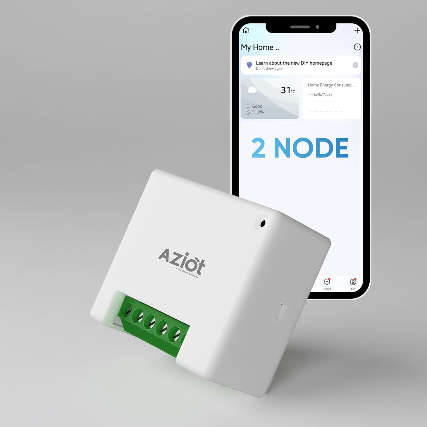 AZIOT 2 Node Smart Switch - Wifi/Bluetooth Communication - Made in India - Timer Function - Works with Google Home and Amazon Alexa… (2 Node) - Image 2