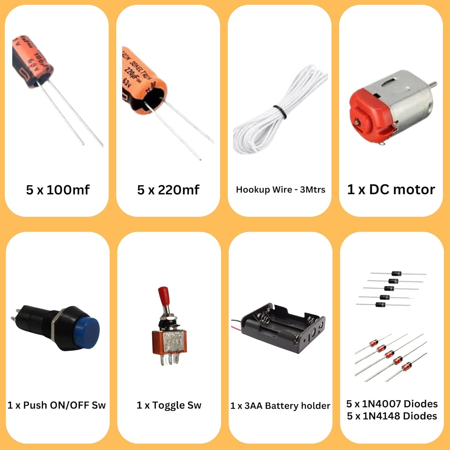 Lalitha electronic components kit - Breadboard kit with 350+ components electronics kit includes breadboard, resistor kit, capacitors kit, transistors kit for prototyping projects, DIY Hobby projects - Image 6