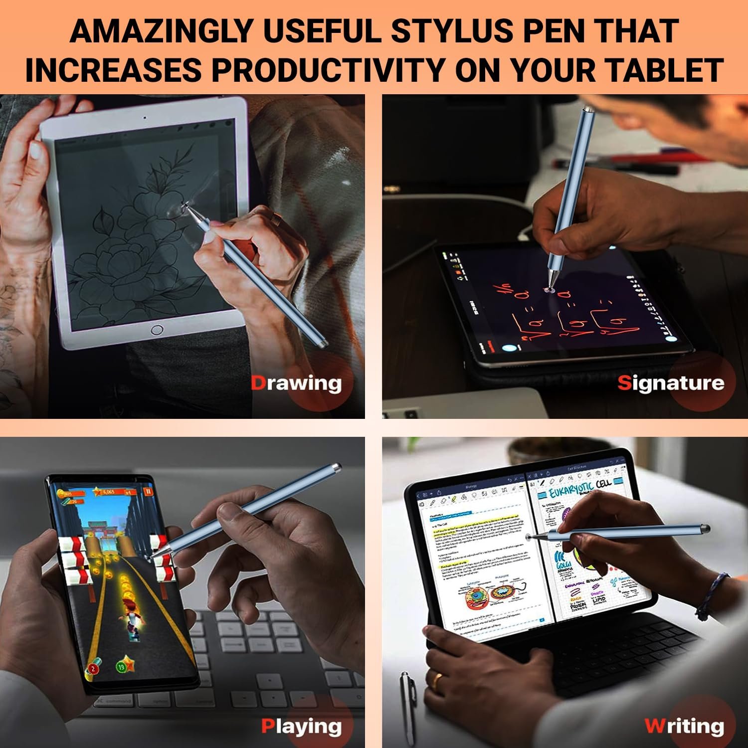 Tukzer Universal Stylus Pen for Smartphone/Tablet/iPad/Pro/Air/iPhone/iOS/Android/All Touch Screens Devices| Fine Point Disc Tip, Lightweight Aluminum Body Magnetic Cap Drawing Writing (Grey) - Image 8