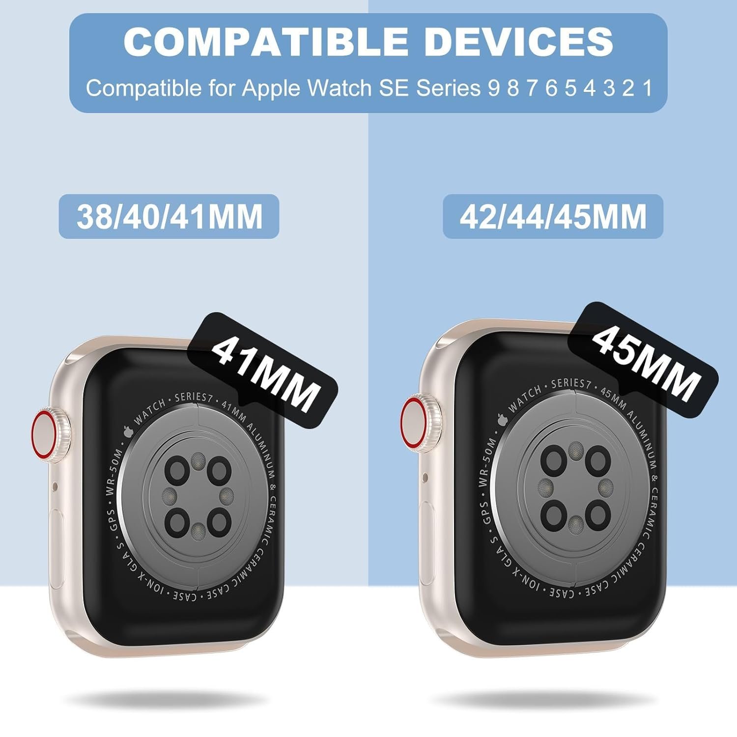 VEMIGON Transparent Watch Band with Tough Protective Case for Apple Watch Straps 46mm 45mm 44mm 42mm 41mm 40mm 38mm, Sport Bands with Bumper Cover for iWatch Series 11 10 9 8 7 6 5 4 3 2 1 SE2 SE - Image 4